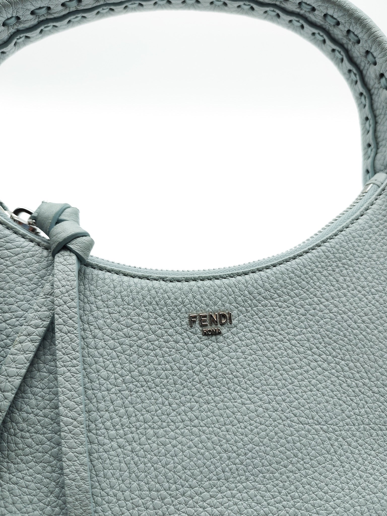Mini Fendessence Cuoio Romano Leather in Light Blue Shoulder Bag | Purse Maison Luxury Bags Shop