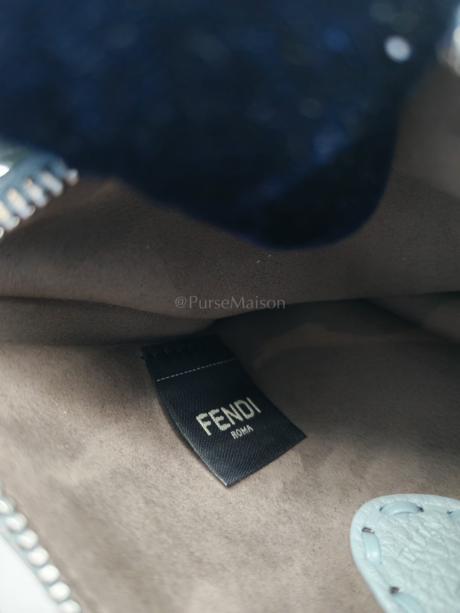 Mini Fendessence Cuoio Romano Leather in Light Blue Shoulder Bag | Purse Maison Luxury Bags Shop