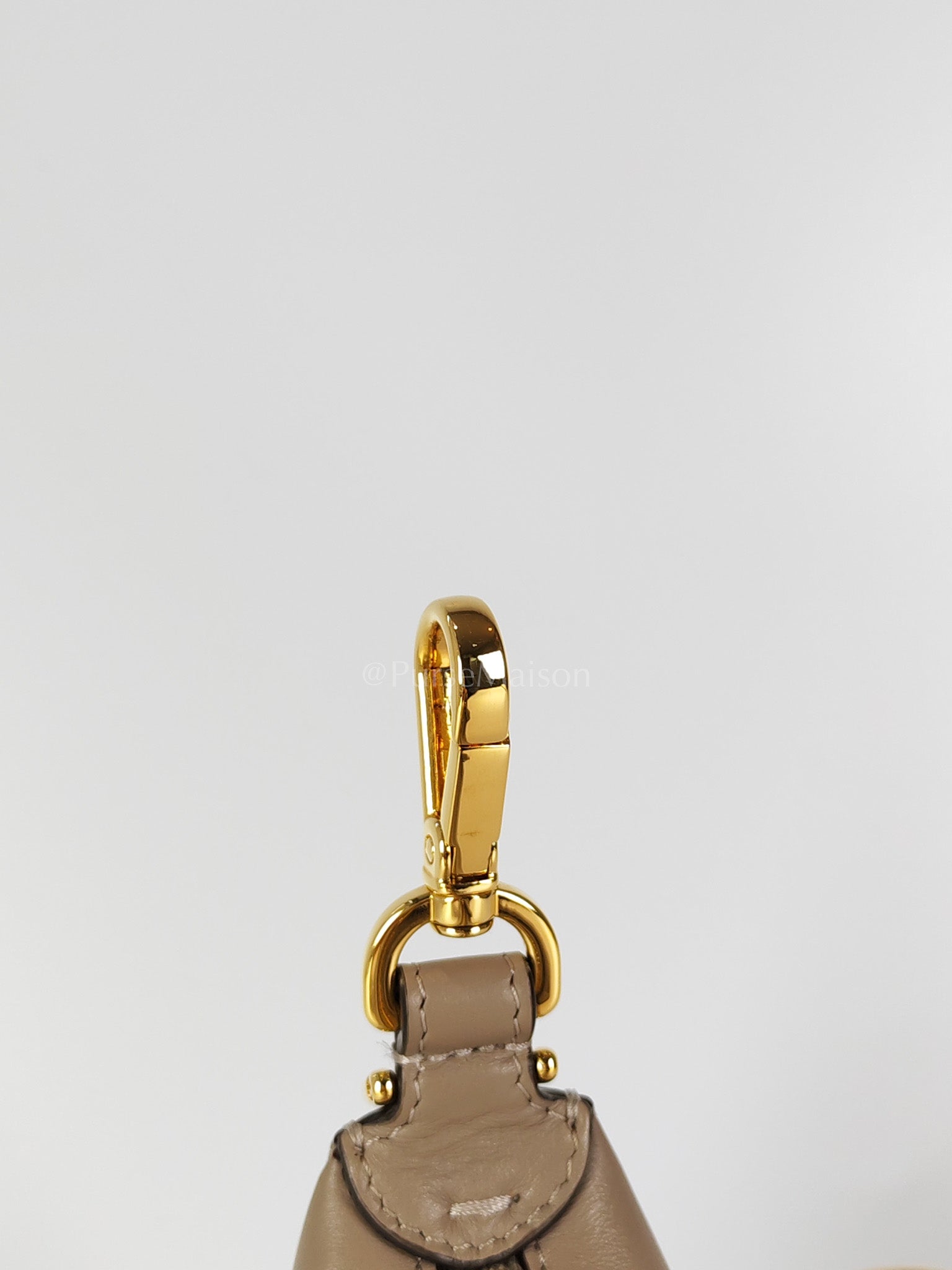 Mini Fendigraphy Hobo Bag Tortora in Beige Calfskin Leather & Gold Hardware | Purse Maison Luxury Bags Shop