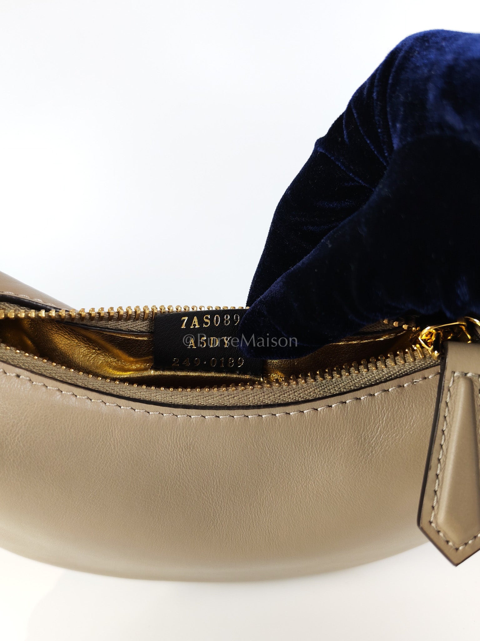 Mini Fendigraphy Hobo Bag Tortora in Beige Calfskin Leather & Gold Hardware | Purse Maison Luxury Bags Shop