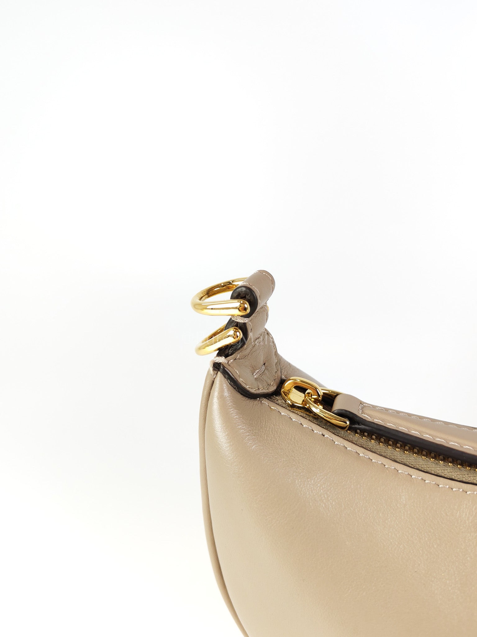 Mini Fendigraphy Hobo Bag Tortora in Beige Calfskin Leather & Gold Hardware | Purse Maison Luxury Bags Shop
