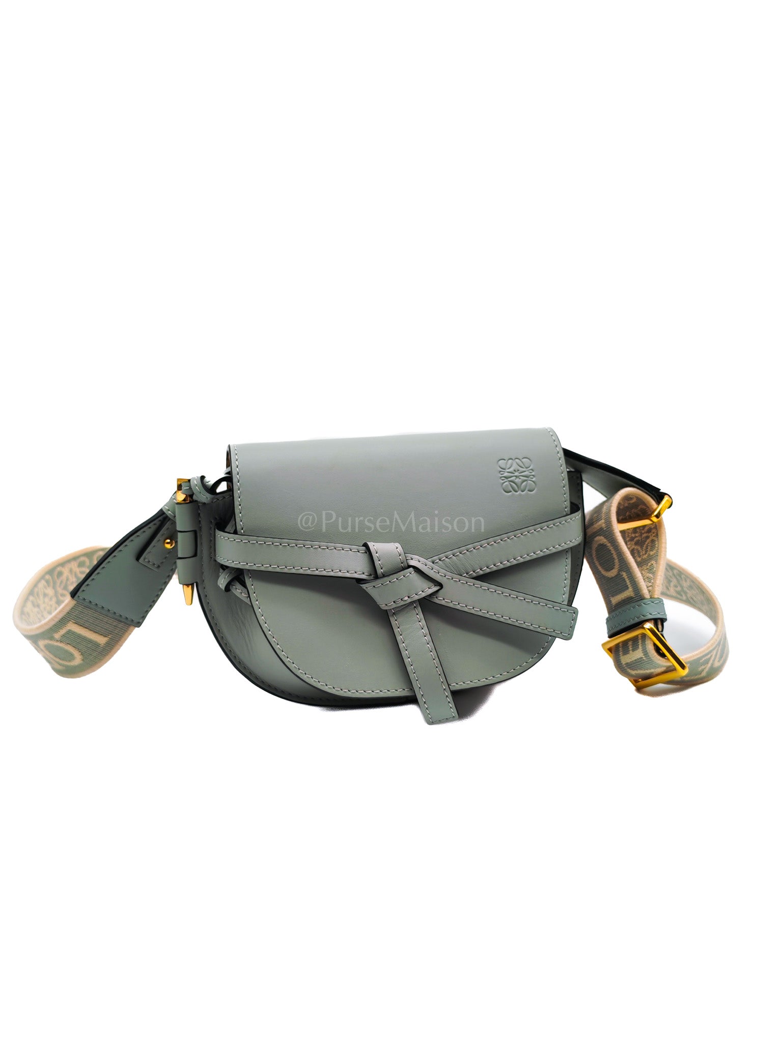 Mini Gate Ash Blue in Smooth Calfskin Leather Crossbody Bag | Purse Maison Luxury Bags Shop