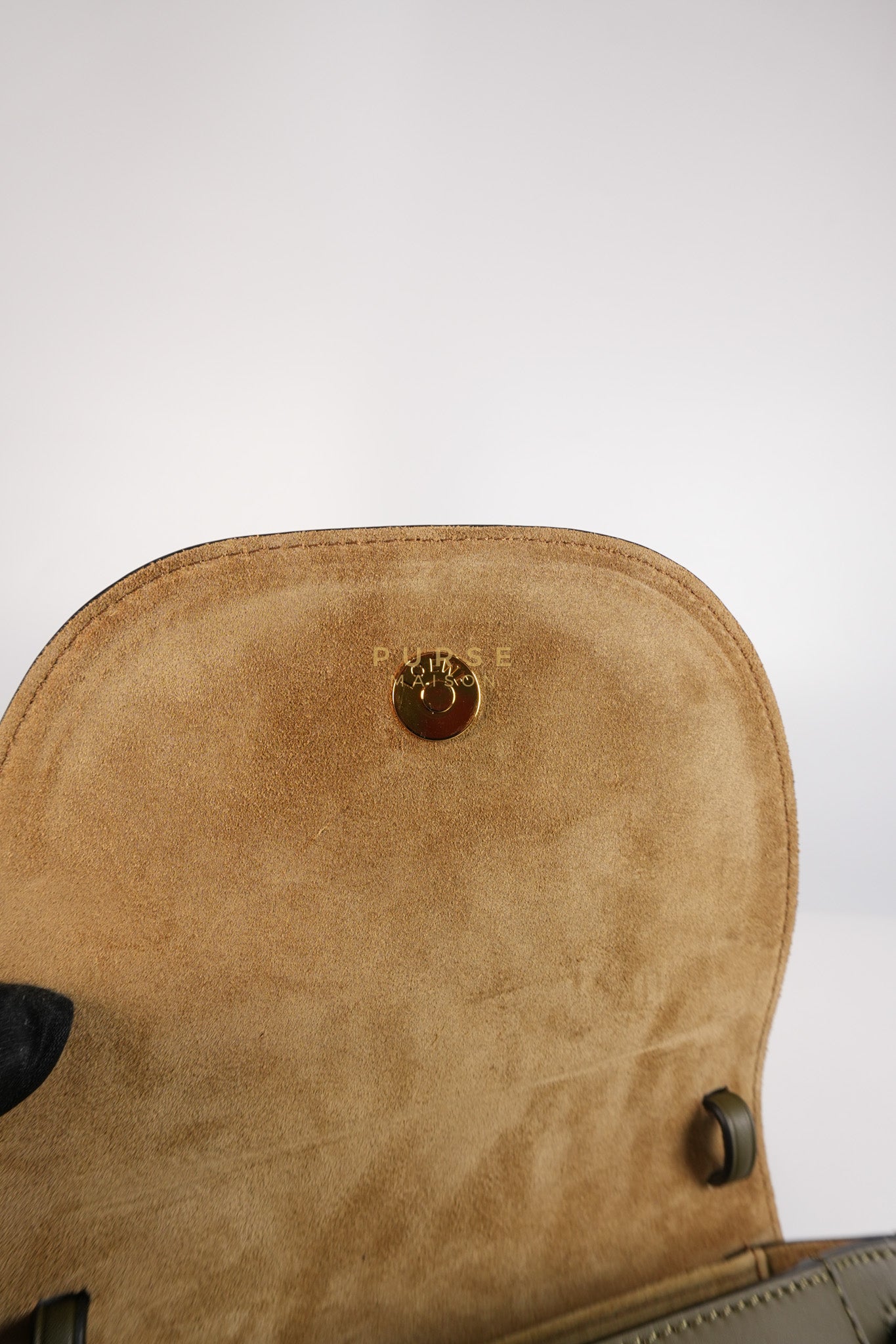 Mini Gate Bag in Army Green Smooth Calfskin Leather | Purse Maison Luxury Bags Shop