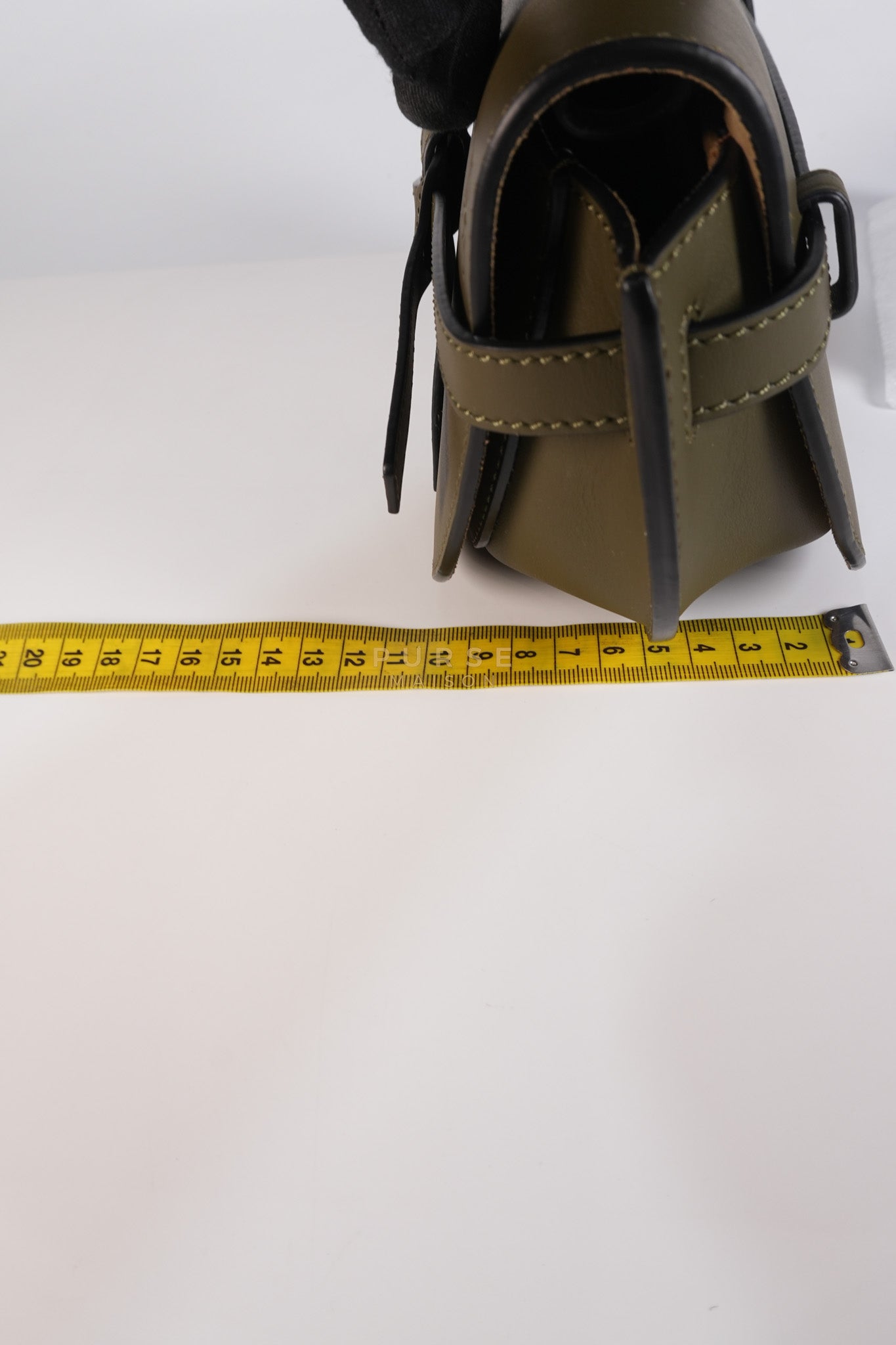 Mini Gate Bag in Army Green Smooth Calfskin Leather | Purse Maison Luxury Bags Shop