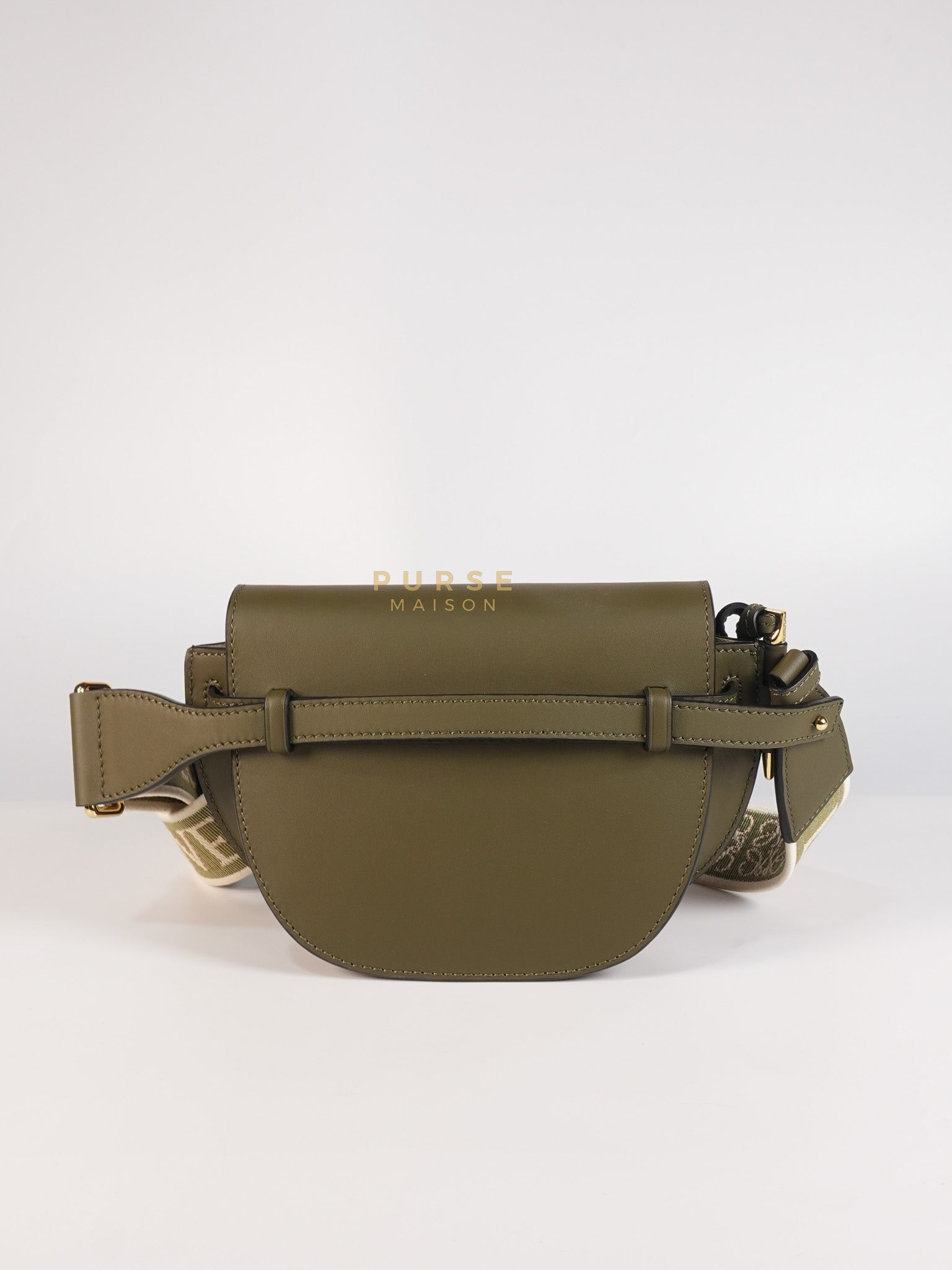 Mini Gate Bag in Army Green Smooth Calfskin Leather | Purse Maison Luxury Bags Shop