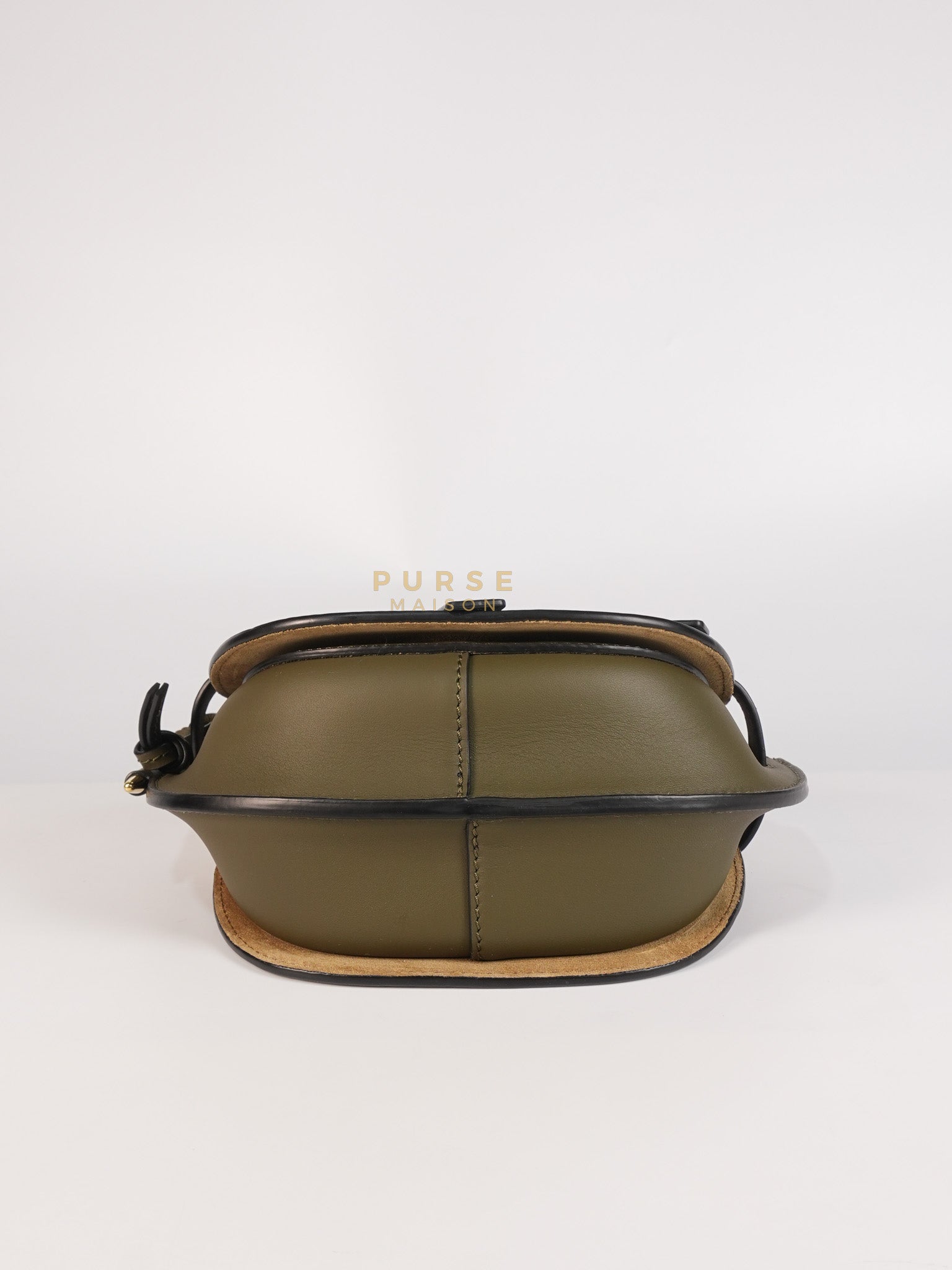 Mini Gate Bag in Army Green Smooth Calfskin Leather | Purse Maison Luxury Bags Shop