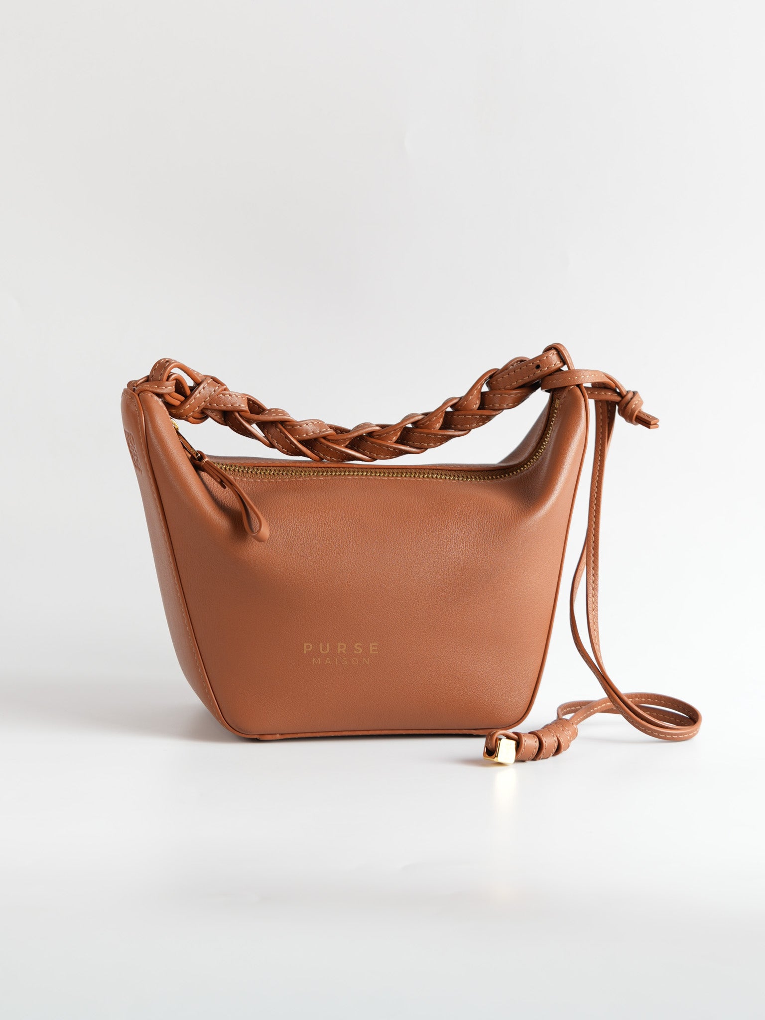 Mini Hammock Hobo Bag in Classic Tan Calfskin Leather | Purse Maison Luxury Bags Shop