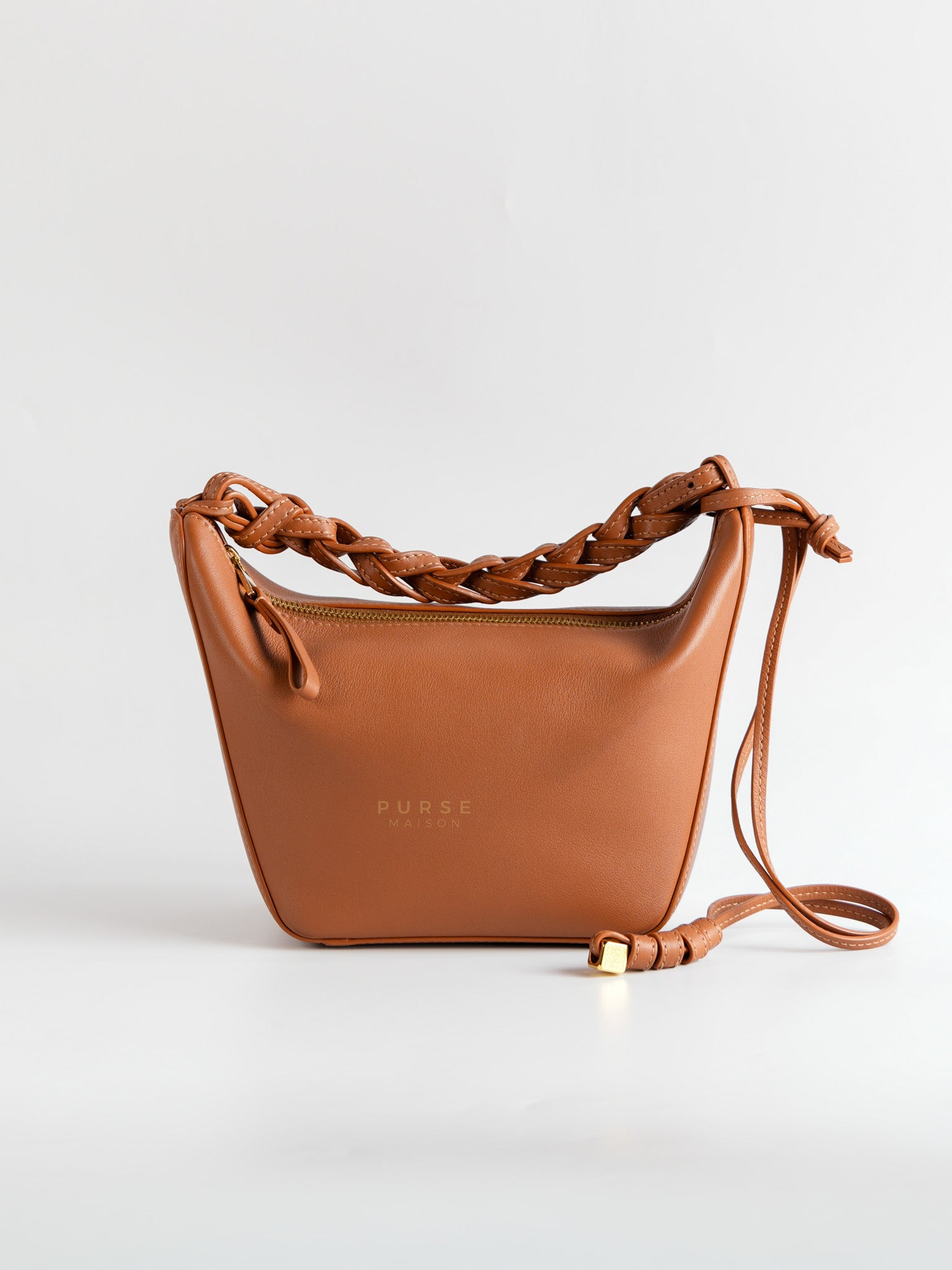 Mini Hammock Hobo Bag in Classic Tan Calfskin Leather | Purse Maison Luxury Bags Shop