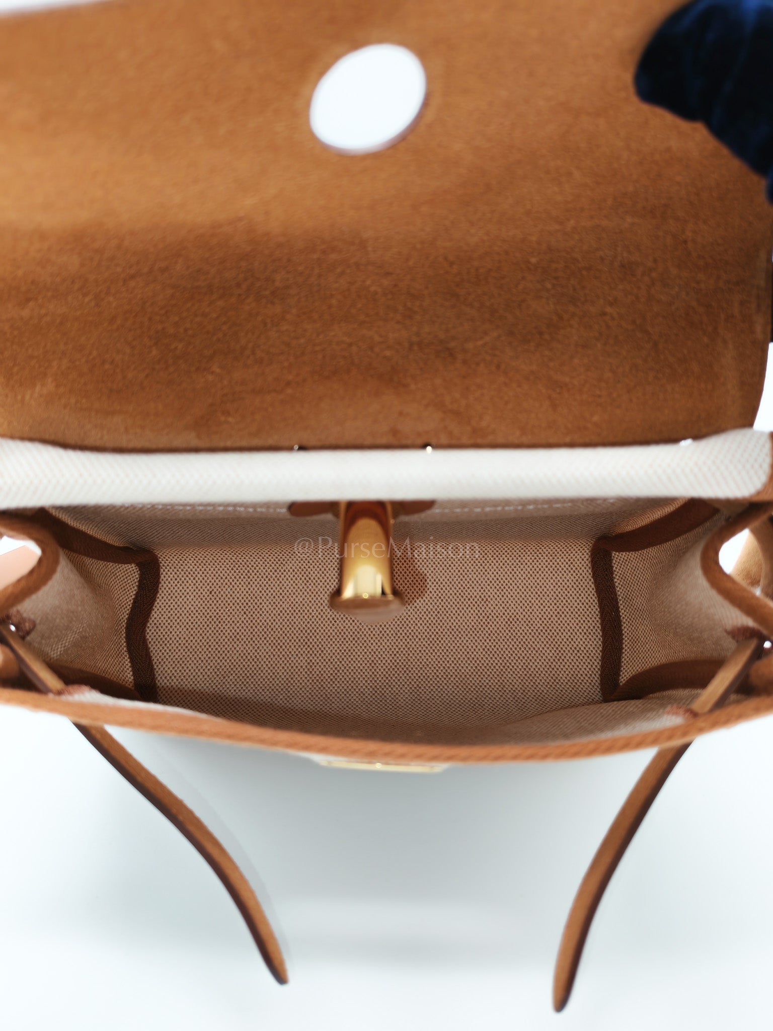 Mini Herbag 20 in Ecru Beige Canvas Gold Hardware Stamp K(2025) | Purse Maison Luxury Bags Shop