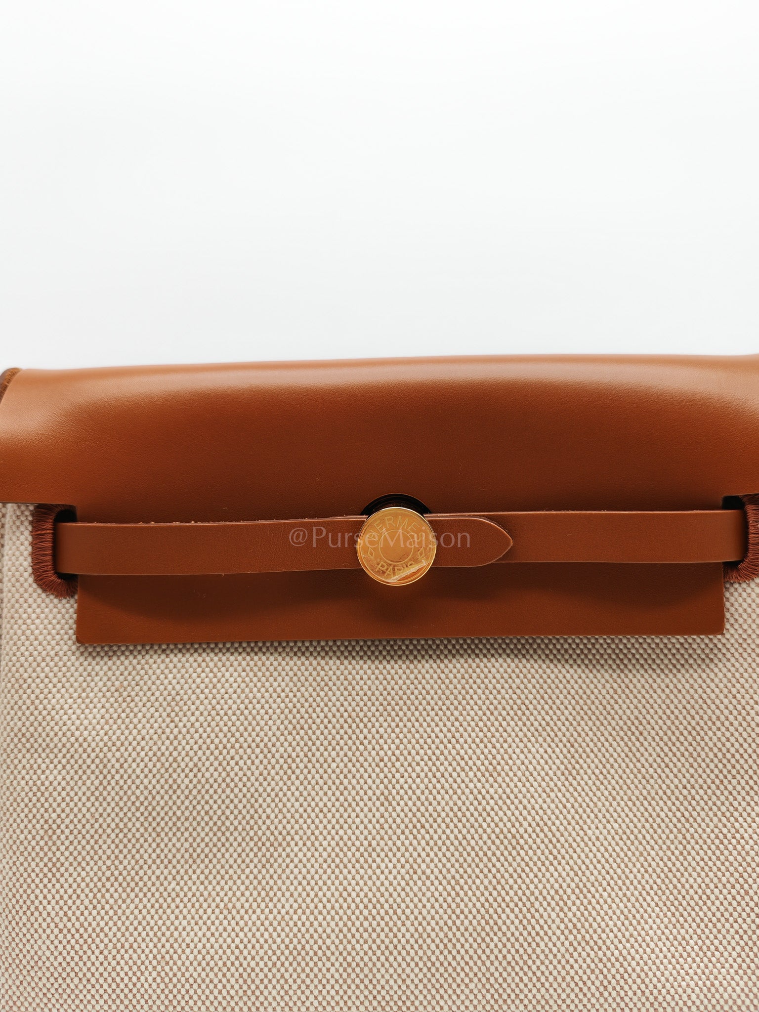 Mini Herbag 20 in Ecru Beige Canvas Gold Hardware Stamp K(2025) | Purse Maison Luxury Bags Shop