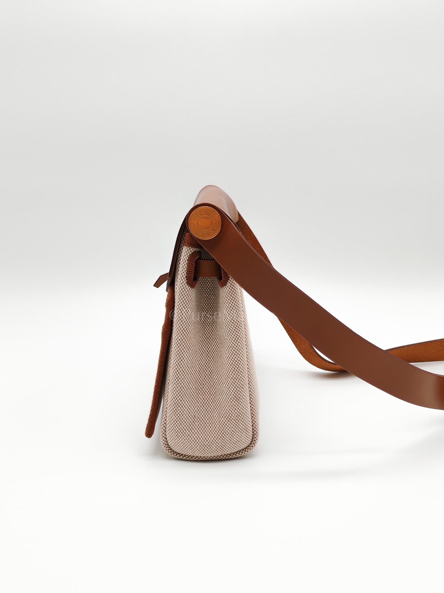 Mini Herbag 20 in Ecru Beige Canvas Gold Hardware Stamp K(2025) | Purse Maison Luxury Bags Shop