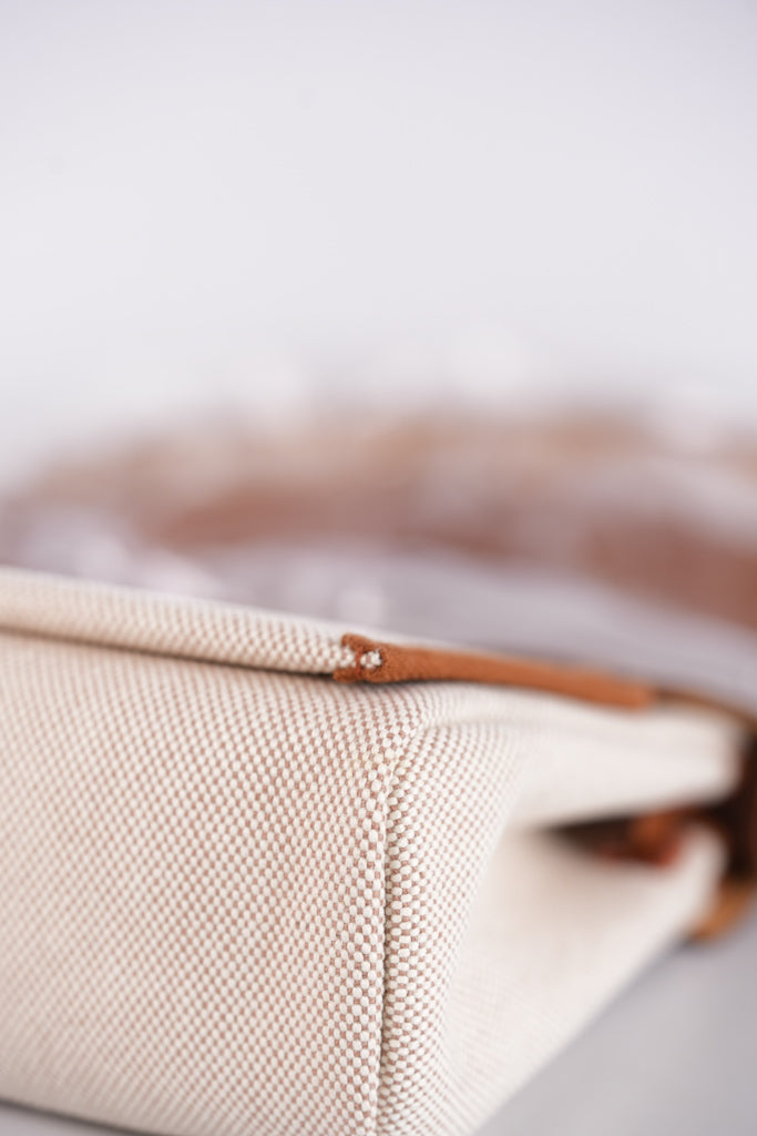 Mini Herbag Beige Ecru Fauve and Palladium Hardware Stamp K (2025) | Purse Maison Luxury Bags Shop