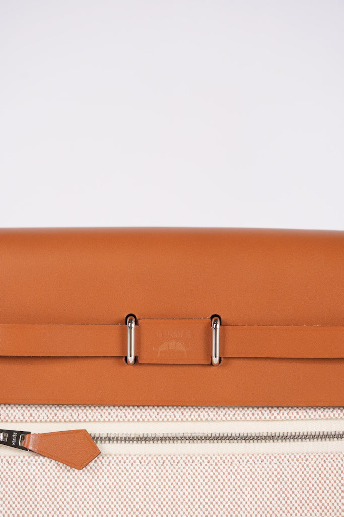 Mini Herbag Beige Ecru Fauve and Palladium Hardware Stamp K (2025) | Purse Maison Luxury Bags Shop