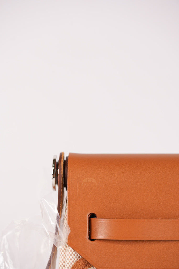 Mini Herbag Beige Ecru Fauve and Palladium Hardware Stamp K (2025) | Purse Maison Luxury Bags Shop