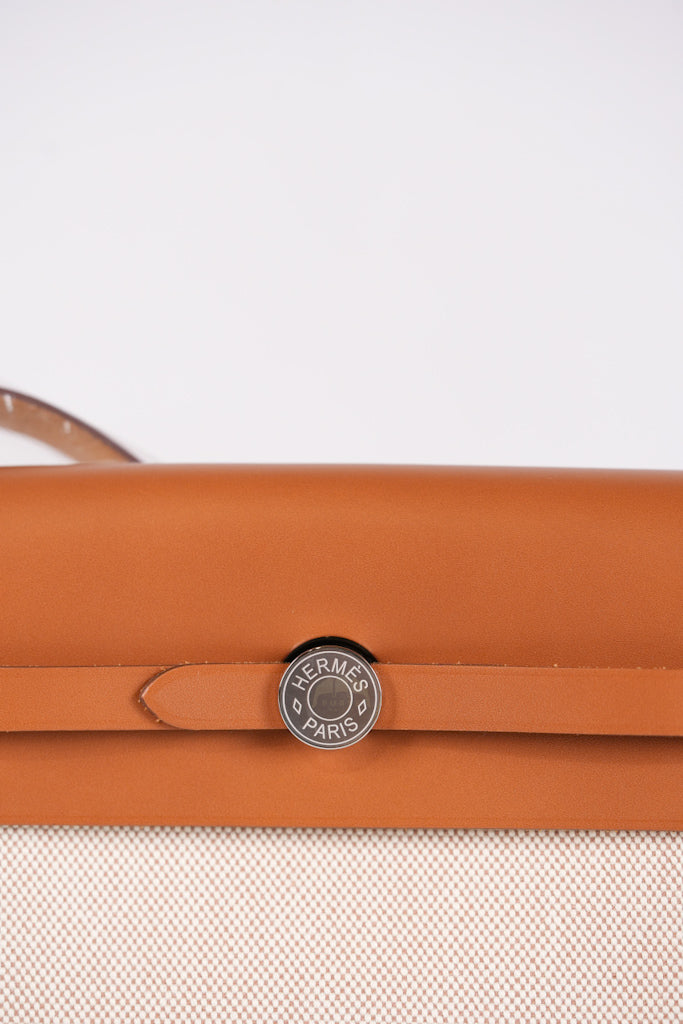 Mini Herbag Beige Ecru Fauve and Palladium Hardware Stamp K (2025) | Purse Maison Luxury Bags Shop