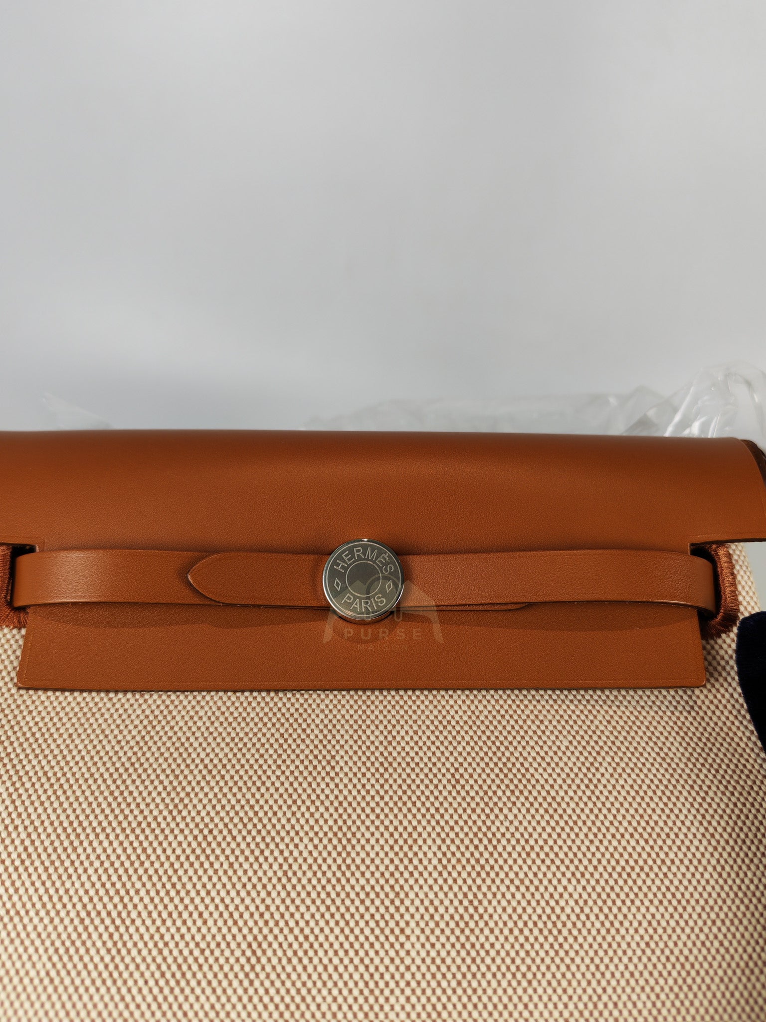 Mini Herbag Beige Leather Canvas and Palladium Hardware Stamp K (2025) | Purse Maison Luxury Bags Shop