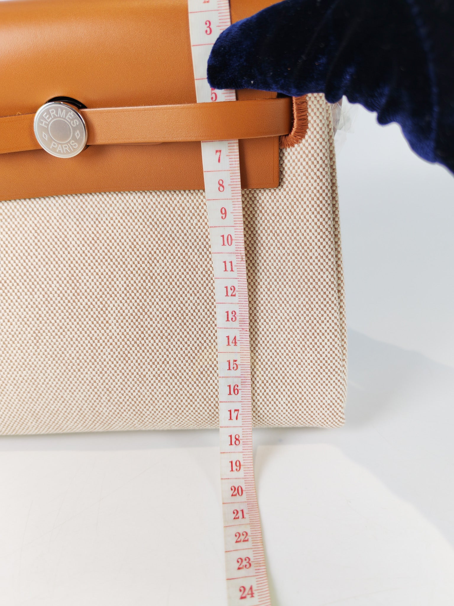 Mini Herbag Beige Leather Canvas and Palladium Hardware Stamp K (2025) | Purse Maison Luxury Bags Shop