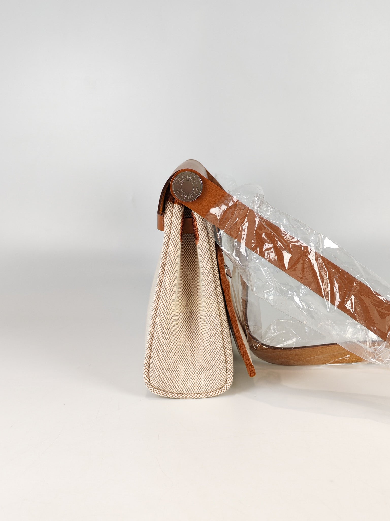 Mini Herbag Beige Leather Canvas and Palladium Hardware Stamp K (2025) | Purse Maison Luxury Bags Shop