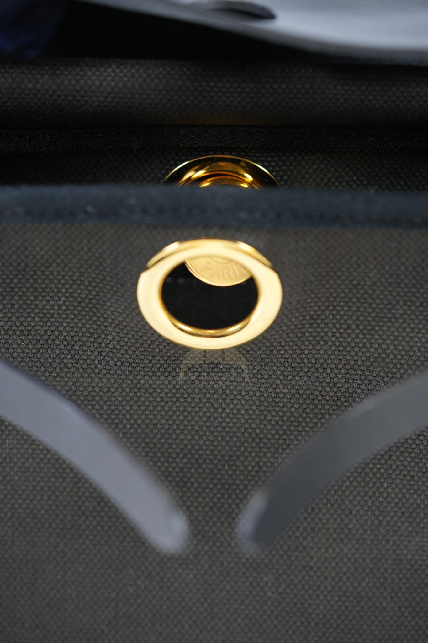 Mini Herbag in Black Military Toile Canvas & Gold Hardware Stamp K (2025) | Purse Maison Luxury Bags Shop