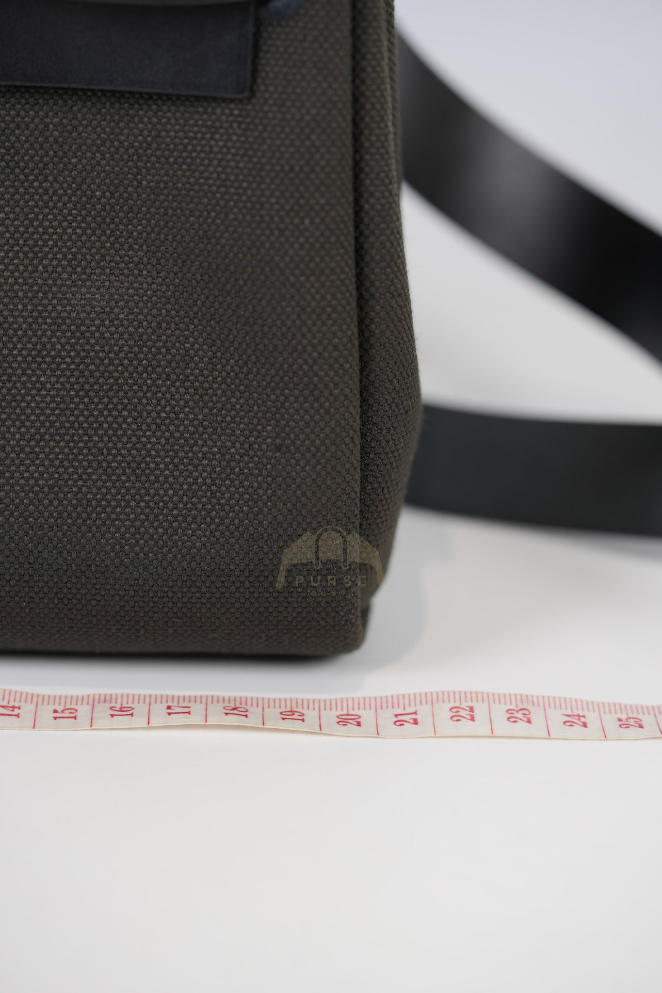 Mini Herbag in Black Military Toile Canvas & Gold Hardware Stamp K (2025) | Purse Maison Luxury Bags Shop