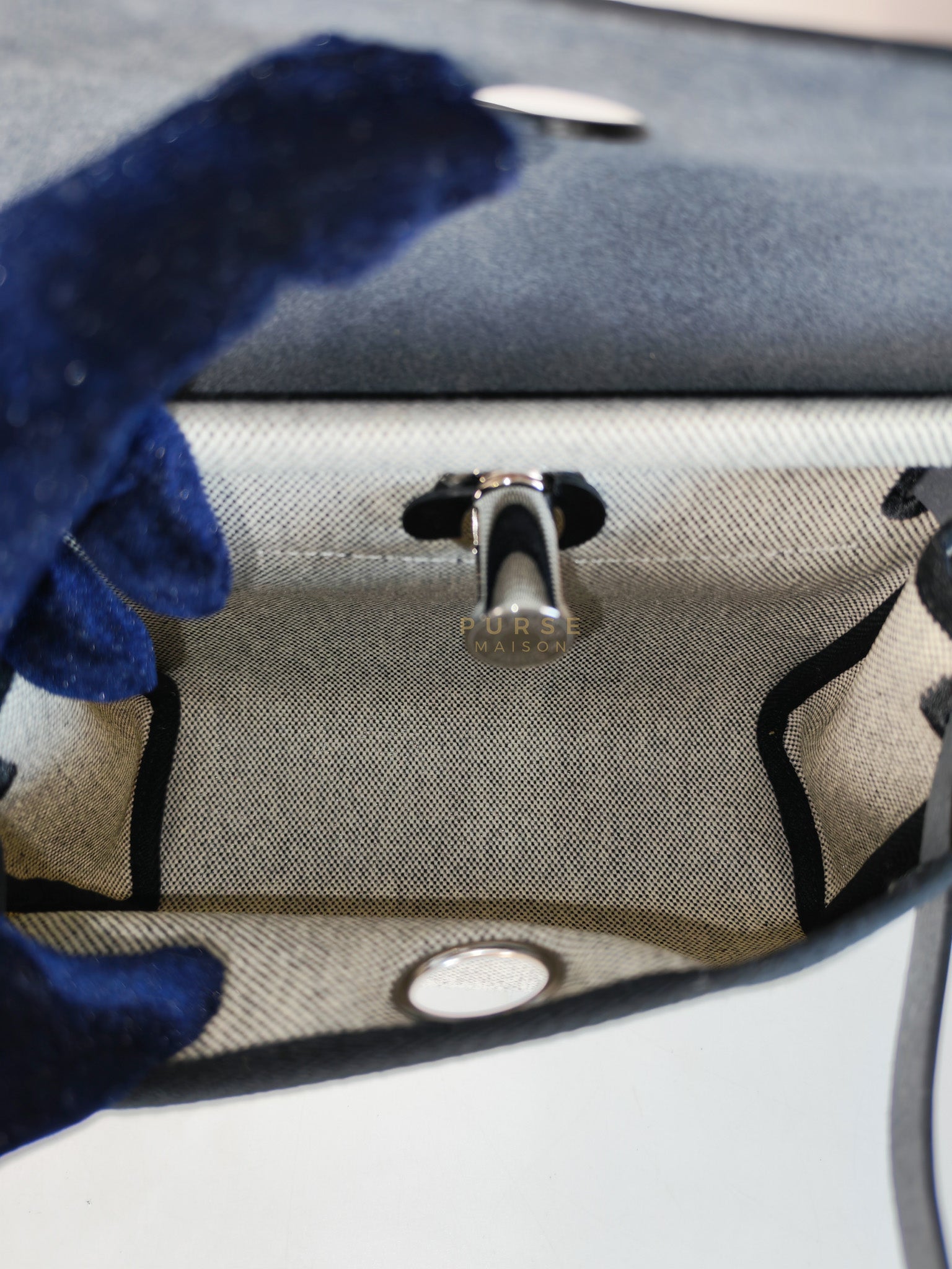 Mini Herbag Zip 20 in Black Leather Canvas and Palladium Hardware Stamp K (2025) | Purse Maison Luxury Bags Shop