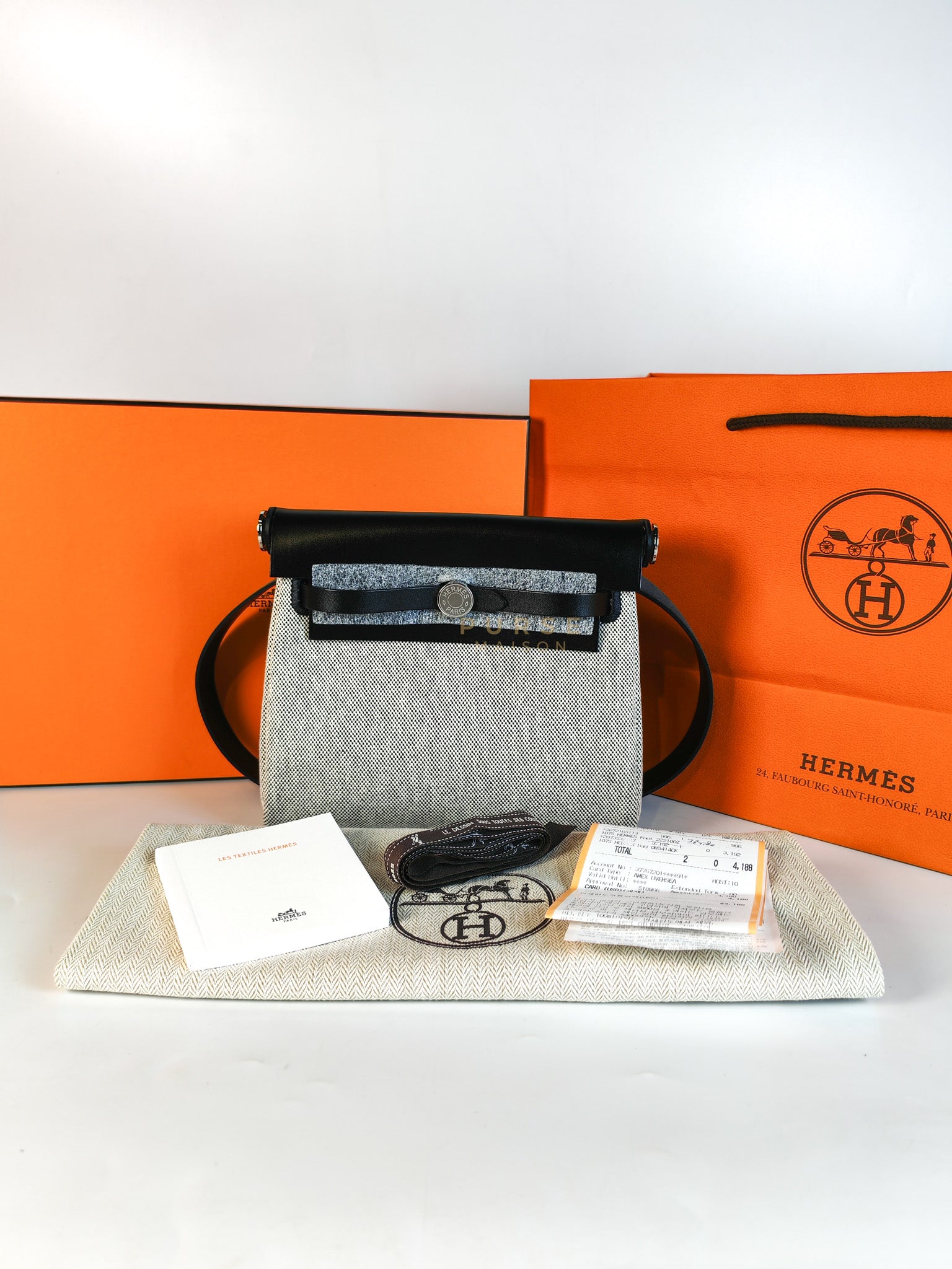 Mini Herbag Zip 20 in Black Leather Canvas and Palladium Hardware Stamp K (2025) | Purse Maison Luxury Bags Shop