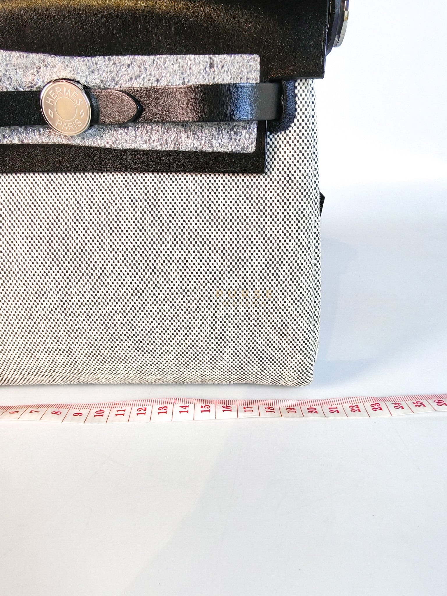 Mini Herbag Zip 20 in Black Leather Canvas and Palladium Hardware Stamp K (2025) | Purse Maison Luxury Bags Shop