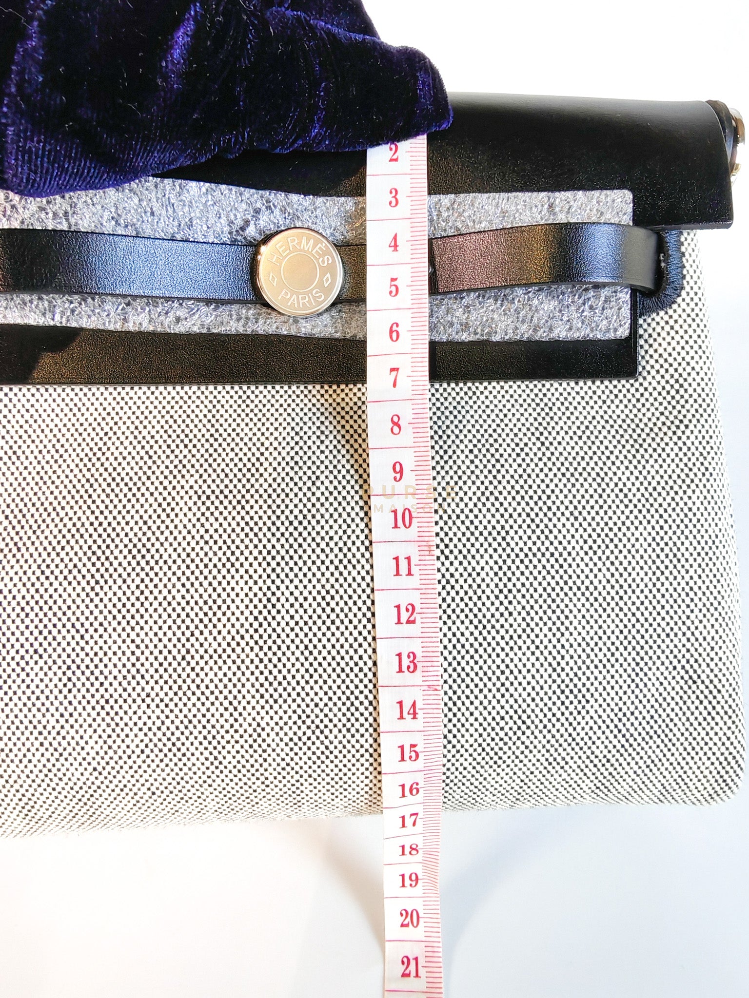 Mini Herbag Zip 20 in Black Leather Canvas and Palladium Hardware Stamp K (2025) | Purse Maison Luxury Bags Shop