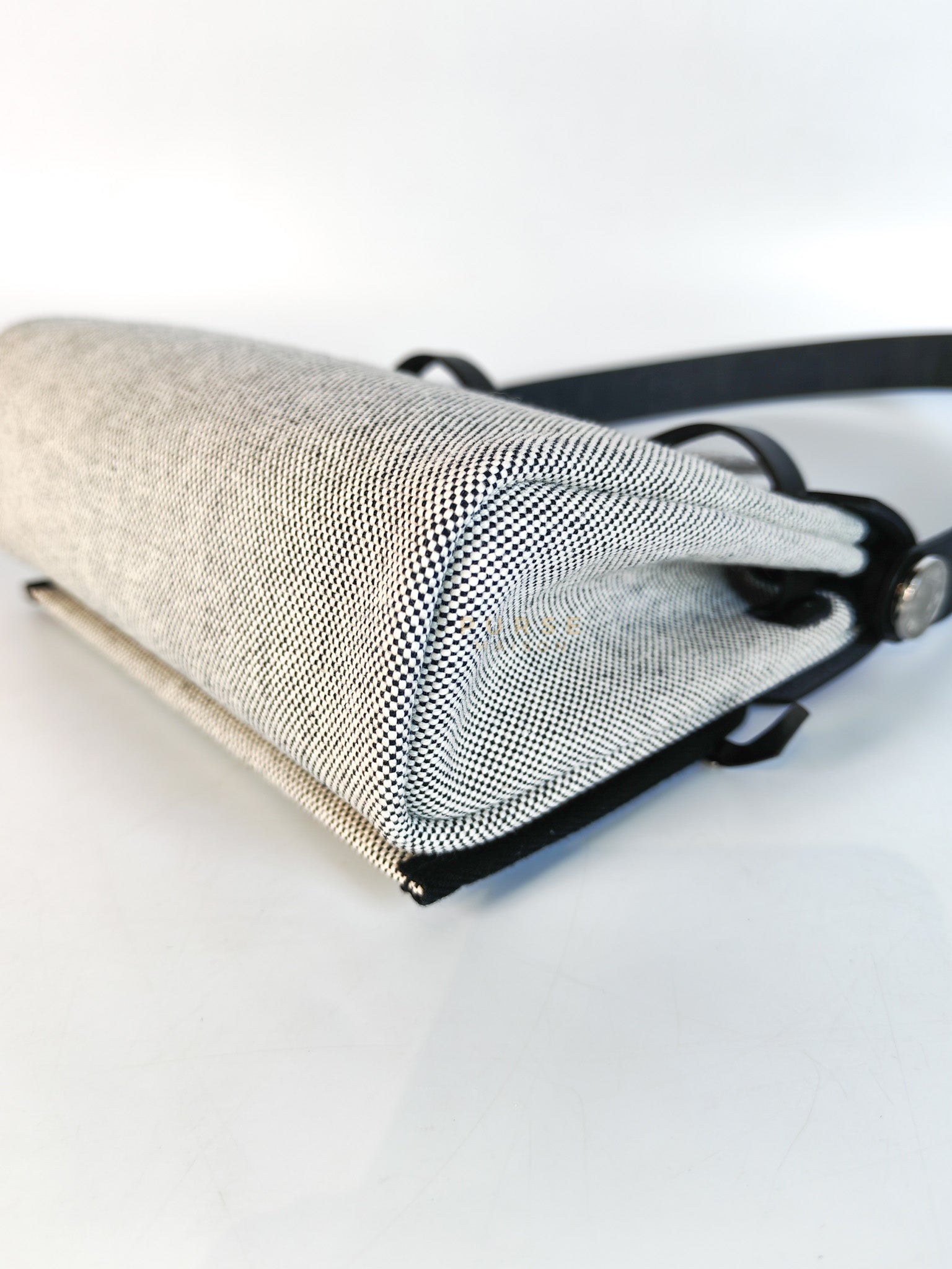 Mini Herbag Zip 20 in Black Leather Canvas and Palladium Hardware Stamp K (2025) | Purse Maison Luxury Bags Shop