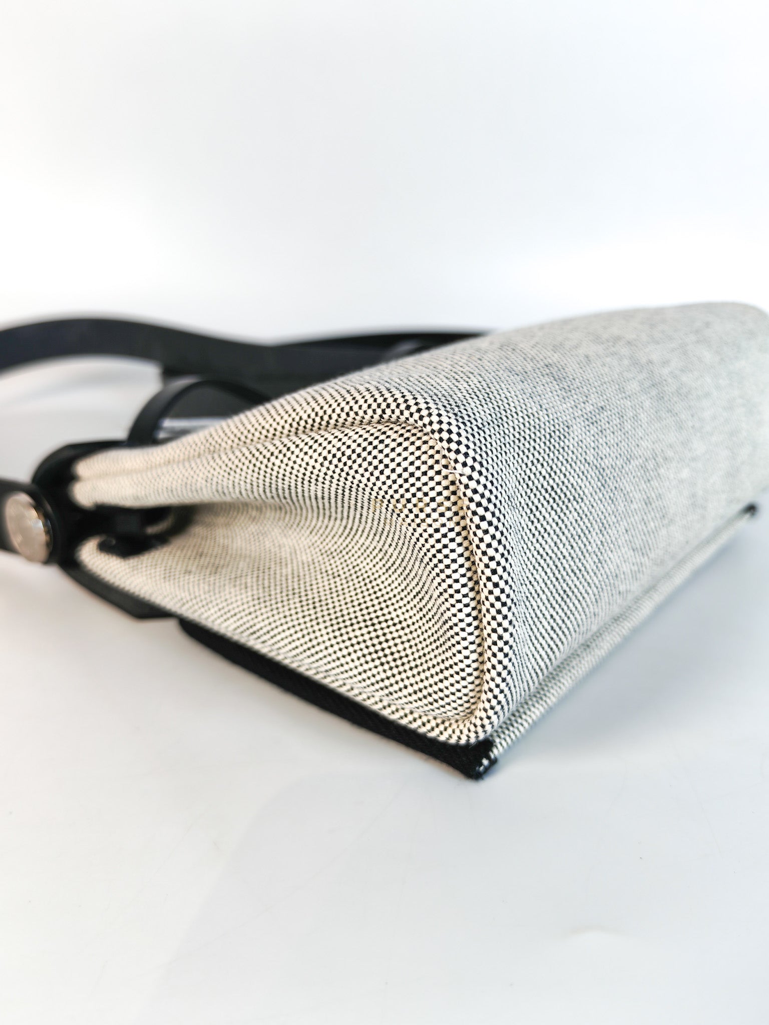 Mini Herbag Zip 20 in Black Leather Canvas and Palladium Hardware Stamp K (2025) | Purse Maison Luxury Bags Shop