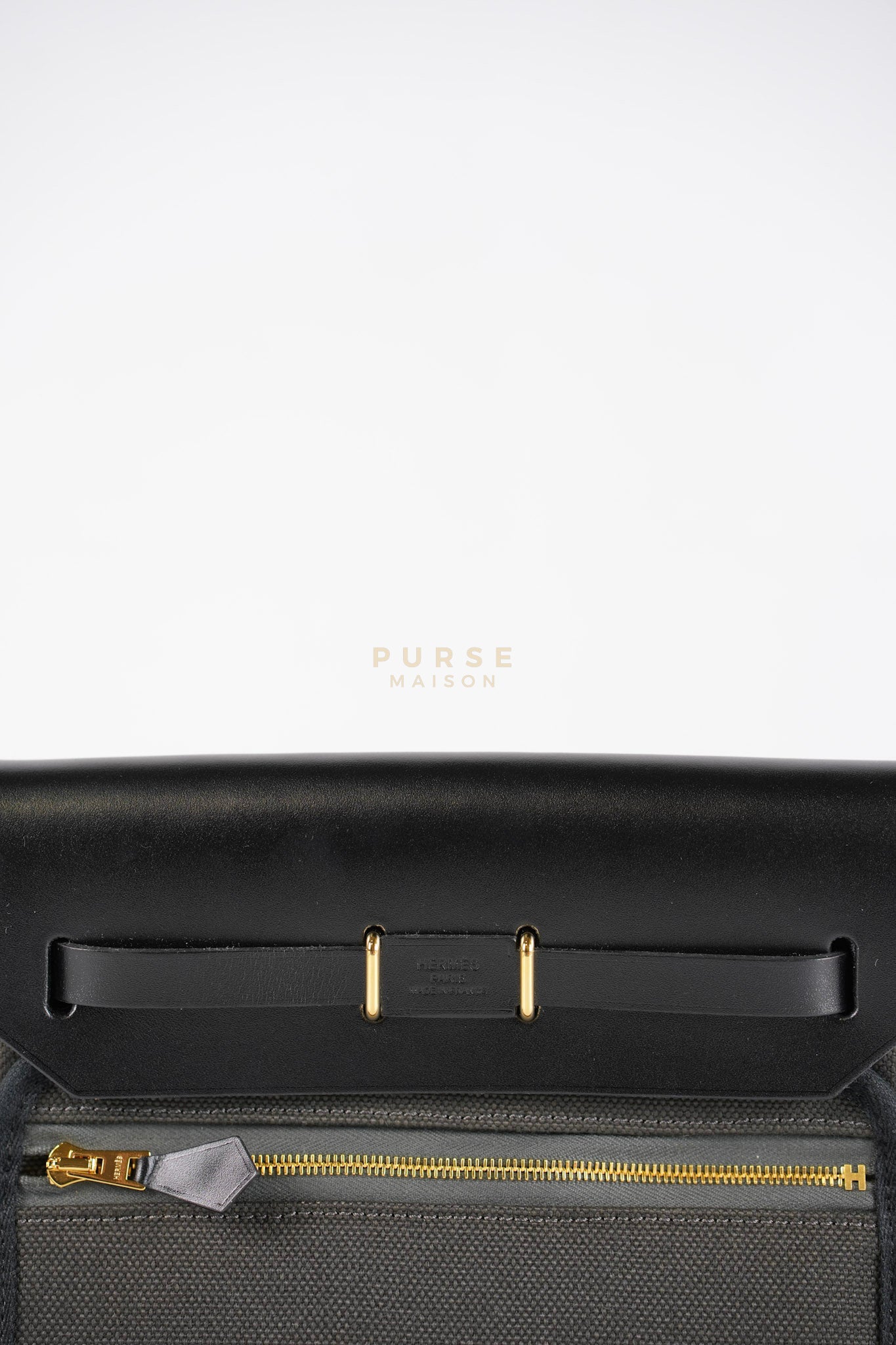 Mini Herbag Zip 20 in Black (Noir) Dark Bronze Canvas Gold Hardware Stamp K (2025) | Purse Maison Luxury Bags Shop