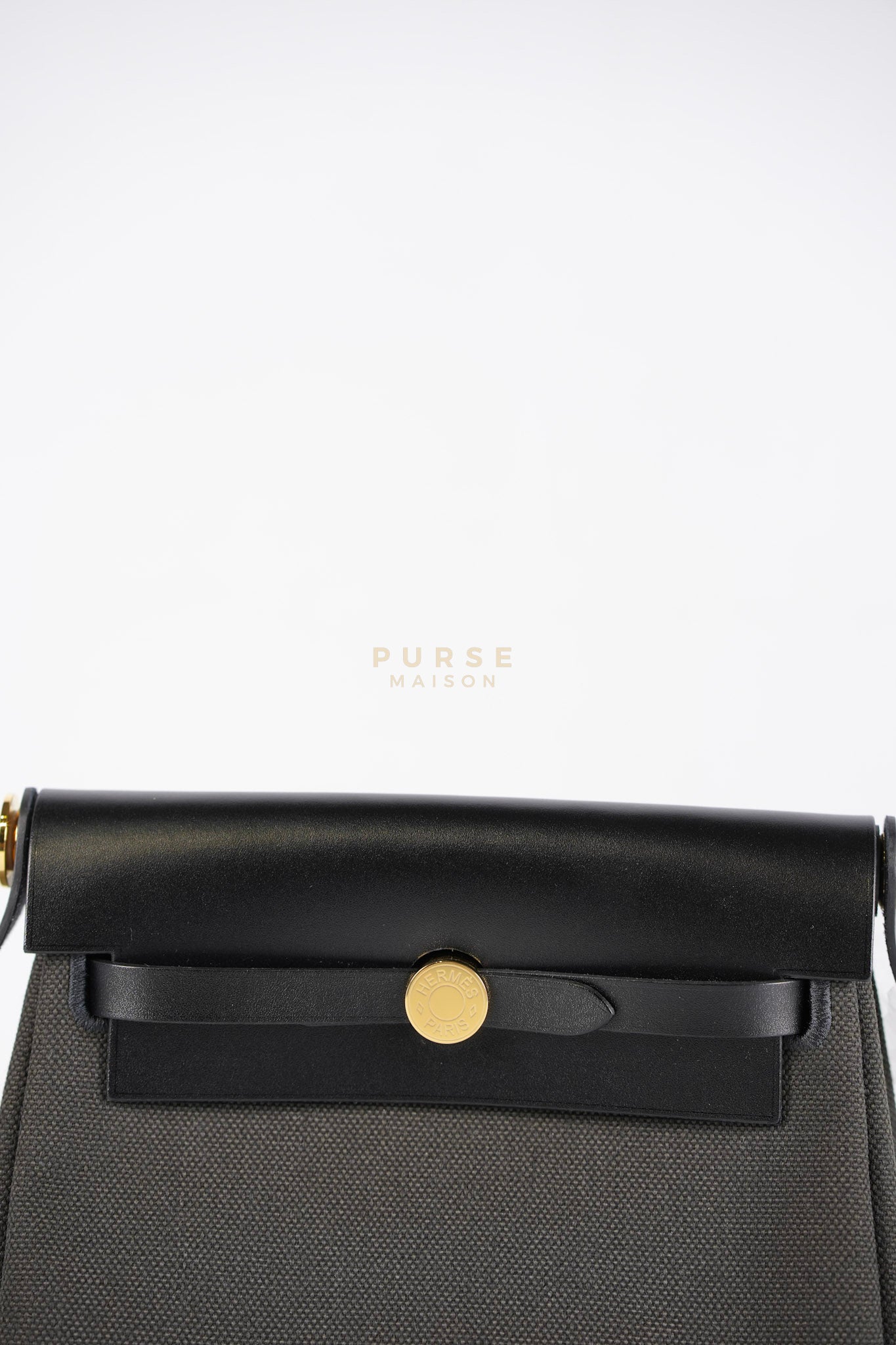 Mini Herbag Zip 20 in Black (Noir) Dark Bronze Canvas Gold Hardware Stamp K (2025) | Purse Maison Luxury Bags Shop