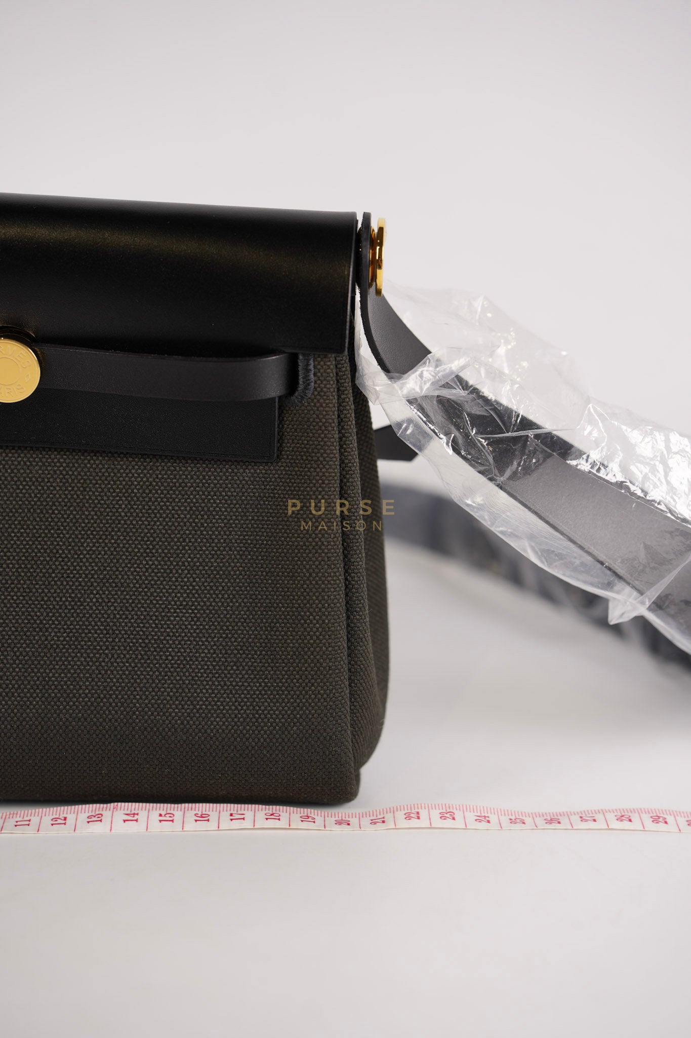 Mini Herbag Zip 20 in Black (Noir) Dark Bronze Canvas Gold Hardware Stamp K (2025) | Purse Maison Luxury Bags Shop