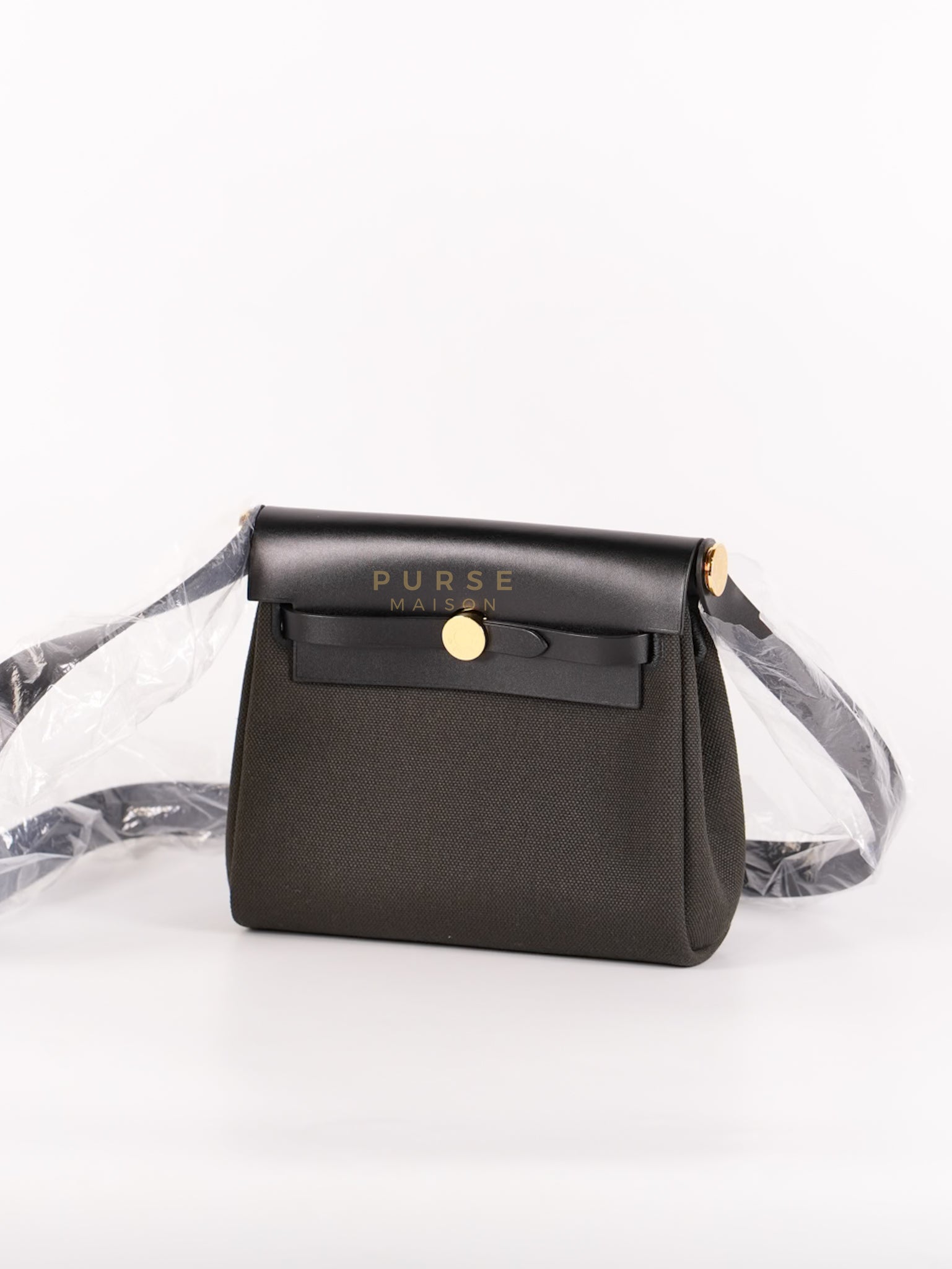 Mini Herbag Zip 20 in Black (Noir) Dark Bronze Canvas Gold Hardware Stamp K (2025) | Purse Maison Luxury Bags Shop