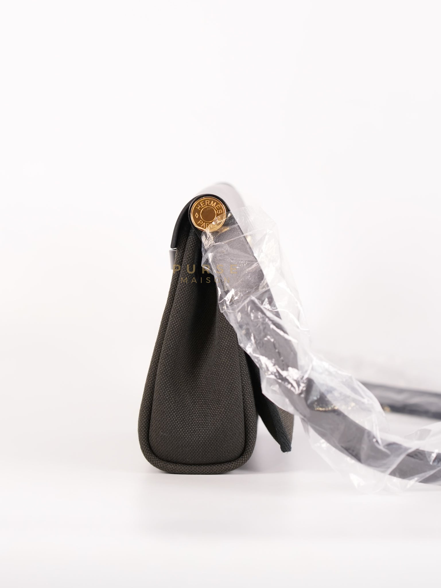 Mini Herbag Zip 20 in Black (Noir) Dark Bronze Canvas Gold Hardware Stamp K (2025) | Purse Maison Luxury Bags Shop