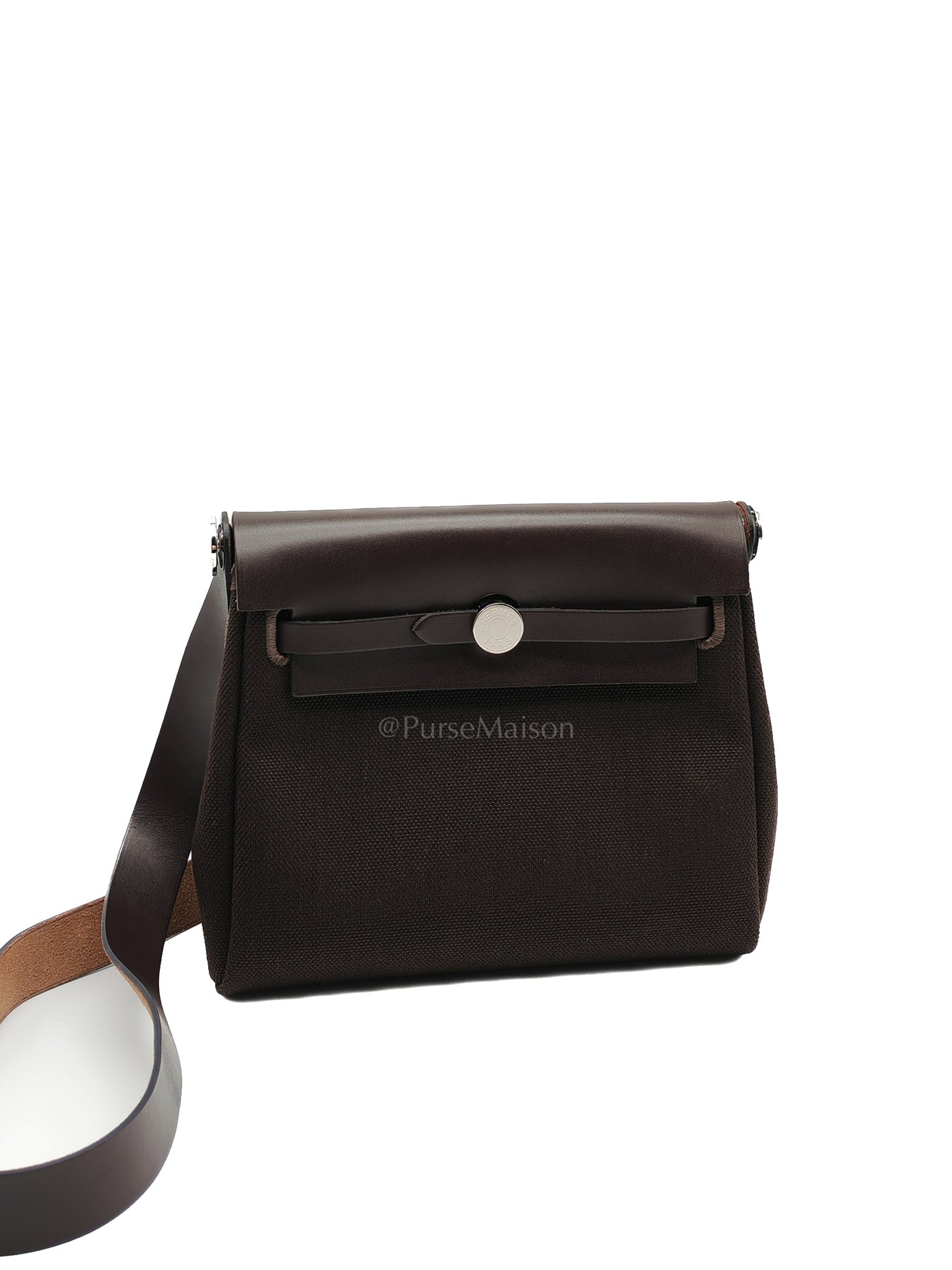Mini Herbag Zip 20 in Ebene Canvas & Palladium Hardware Stamp K(2025) | Purse Maison Luxury Bags Shop