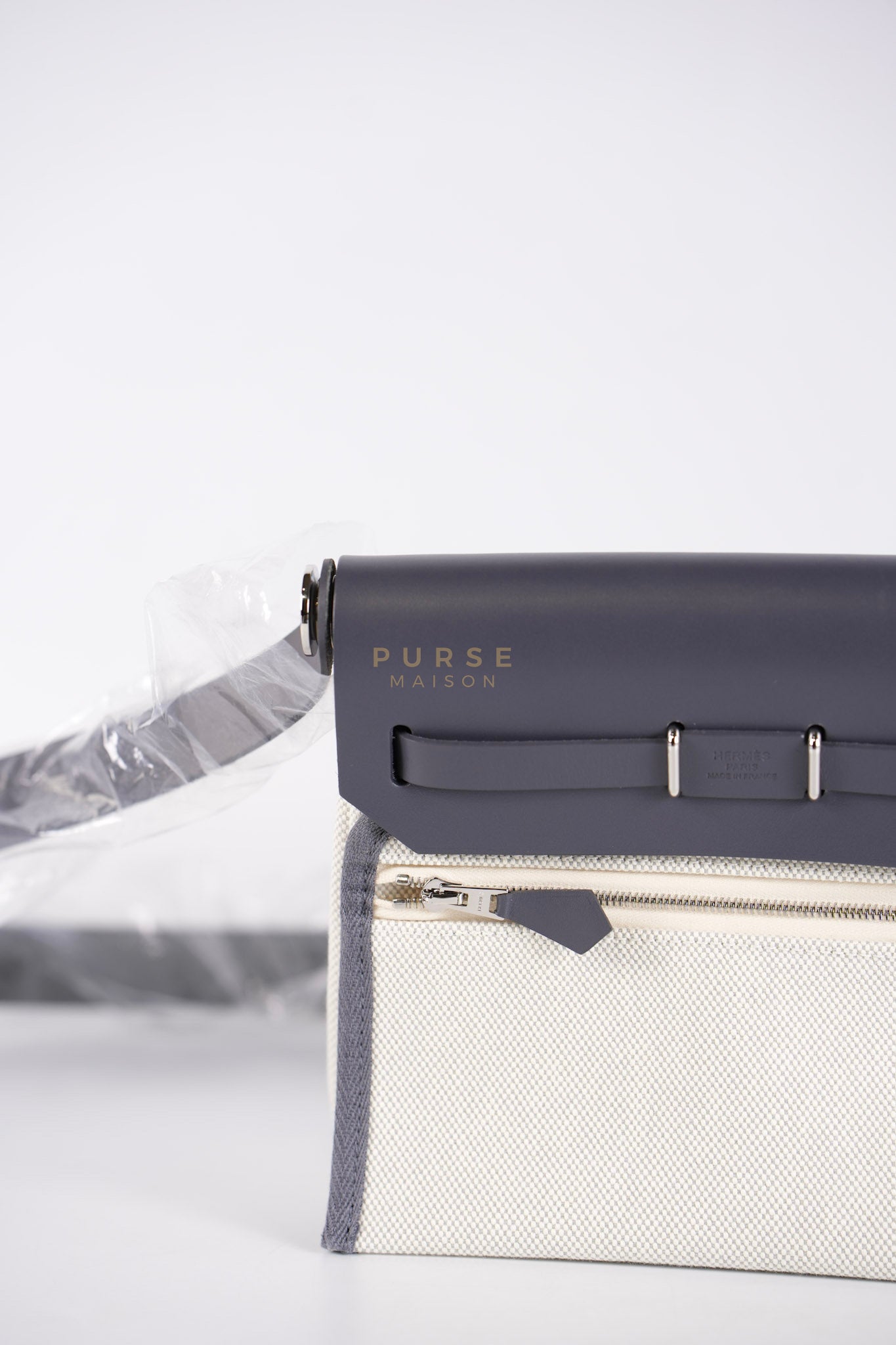 Mini Herbag Zip 20 in Gray and Palladium Hardware Stamp K (2025) | Purse Maison Luxury Bags Shop