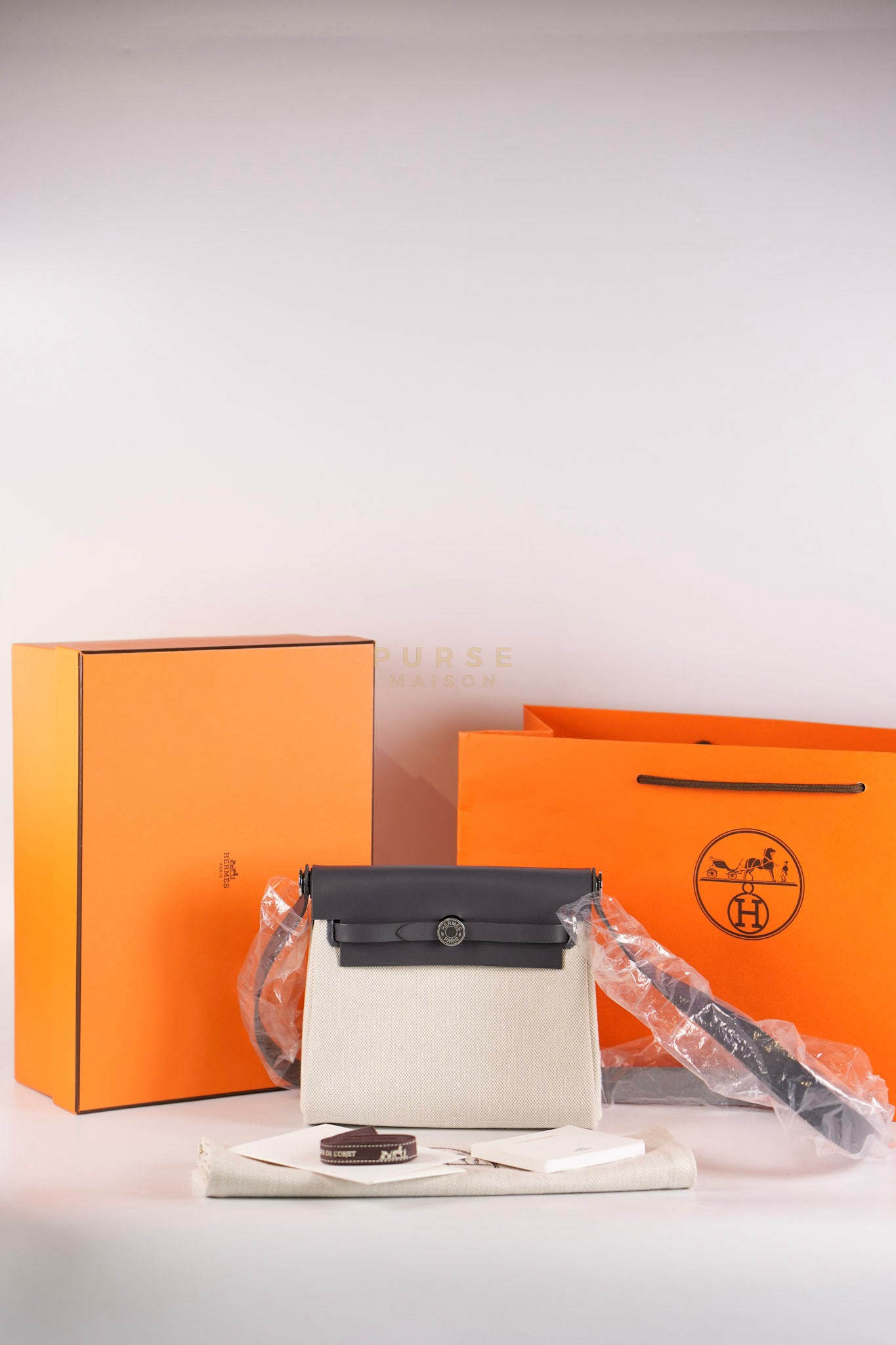 Mini Herbag Zip 20 in Gray and Palladium Hardware Stamp K (2025) | Purse Maison Luxury Bags Shop