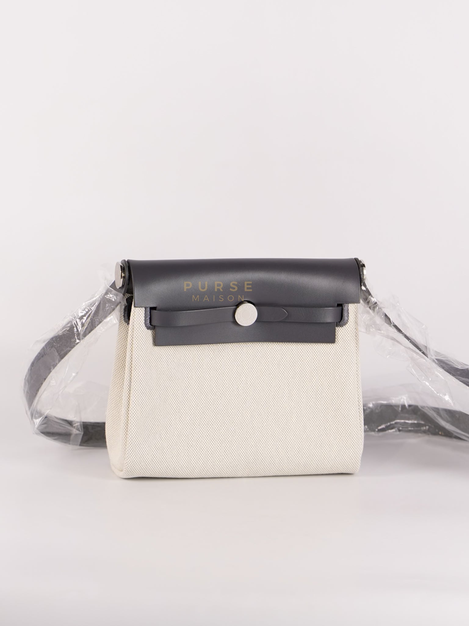 Mini Herbag Zip 20 in Gray and Palladium Hardware Stamp K (2025) | Purse Maison Luxury Bags Shop