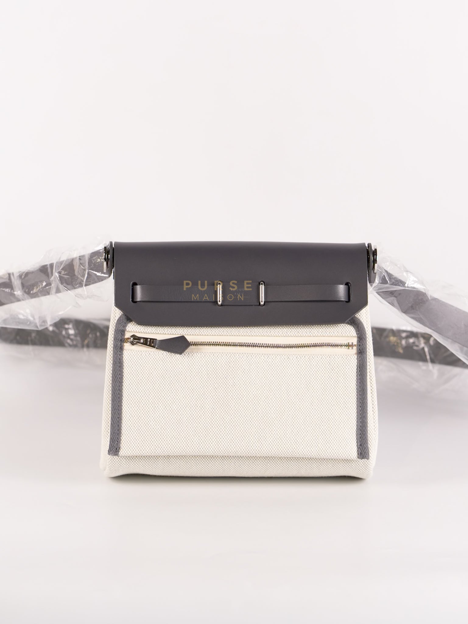Mini Herbag Zip 20 in Gray and Palladium Hardware Stamp K (2025) | Purse Maison Luxury Bags Shop