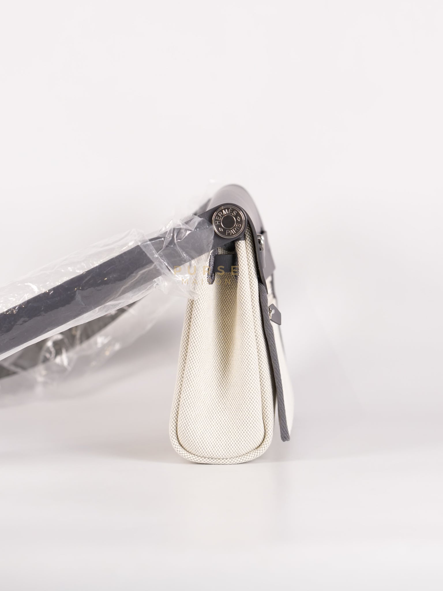 Mini Herbag Zip 20 in Gray and Palladium Hardware Stamp K (2025) | Purse Maison Luxury Bags Shop