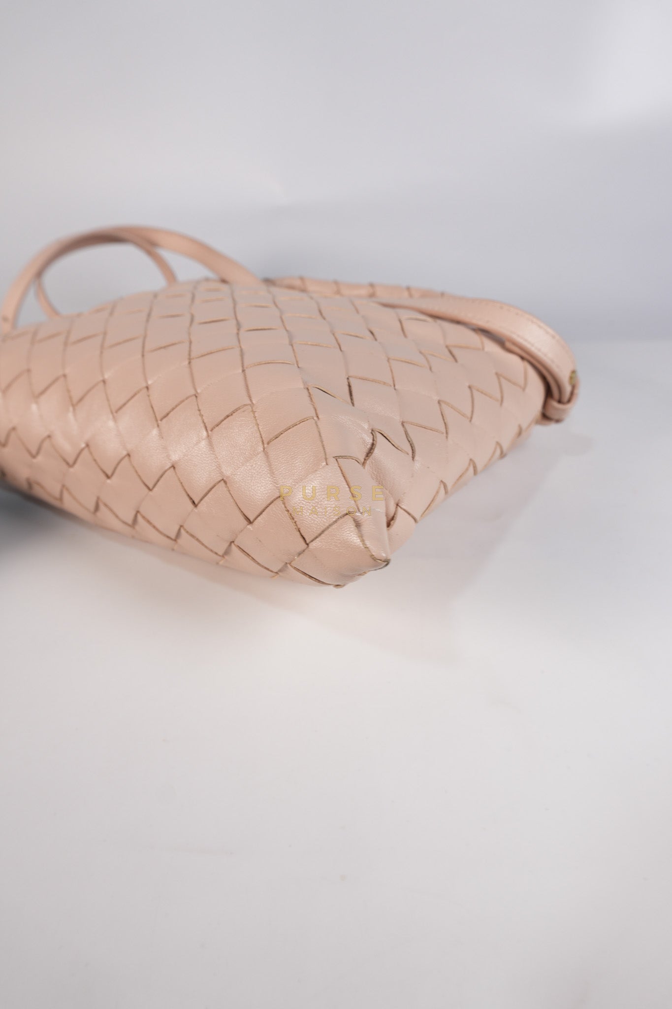 Mini Hop Light Pink Intrecciato Leather Crossbody Bag | Purse Maison Luxury Bags Shop
