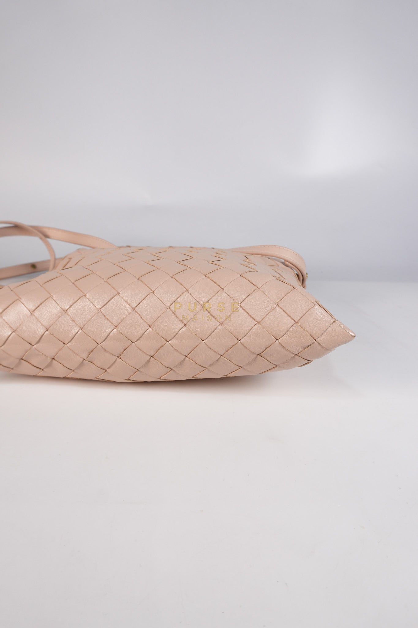 Mini Hop Light Pink Intrecciato Leather Crossbody Bag | Purse Maison Luxury Bags Shop