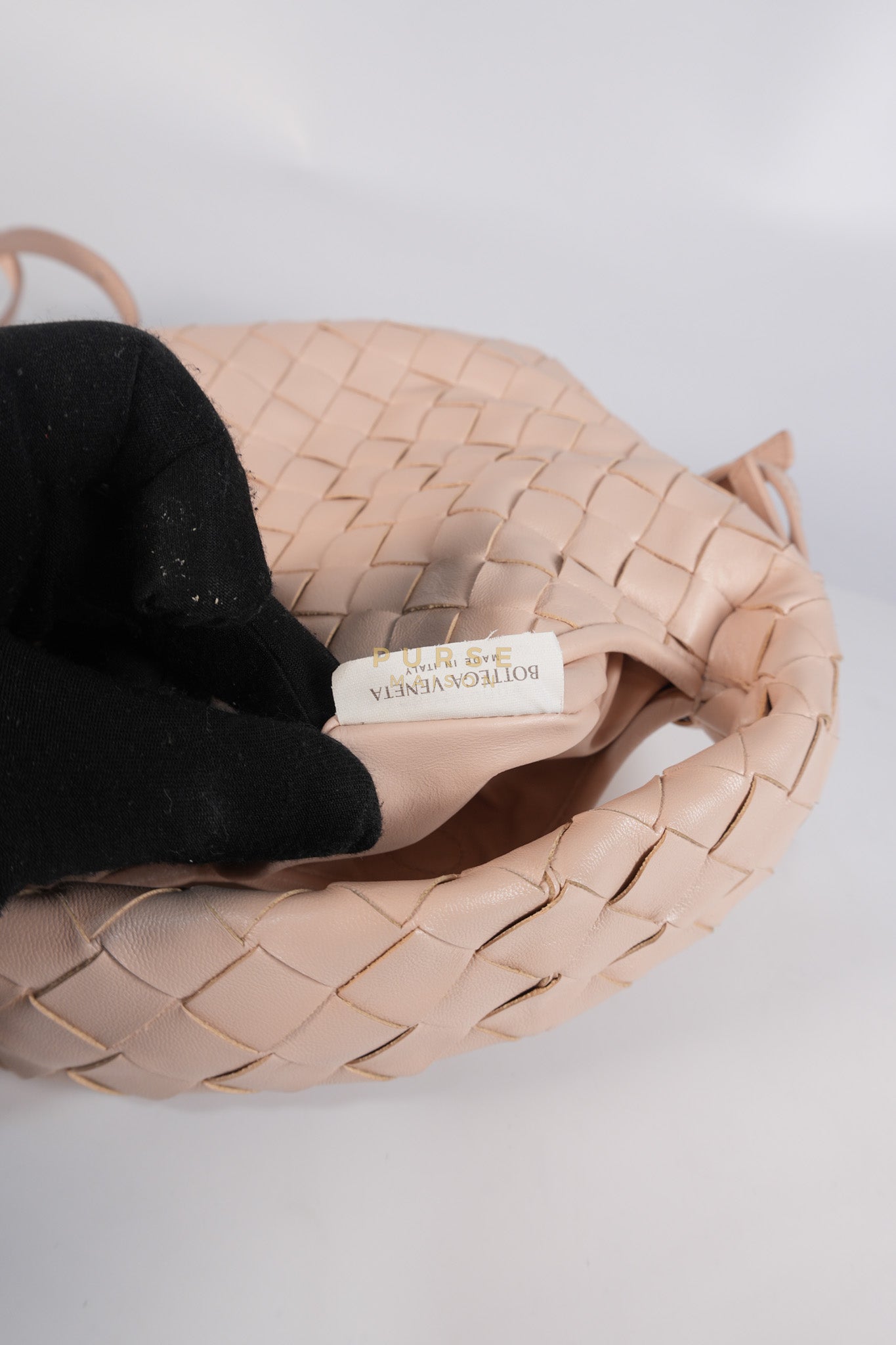 Mini Hop Light Pink Intrecciato Leather Crossbody Bag | Purse Maison Luxury Bags Shop