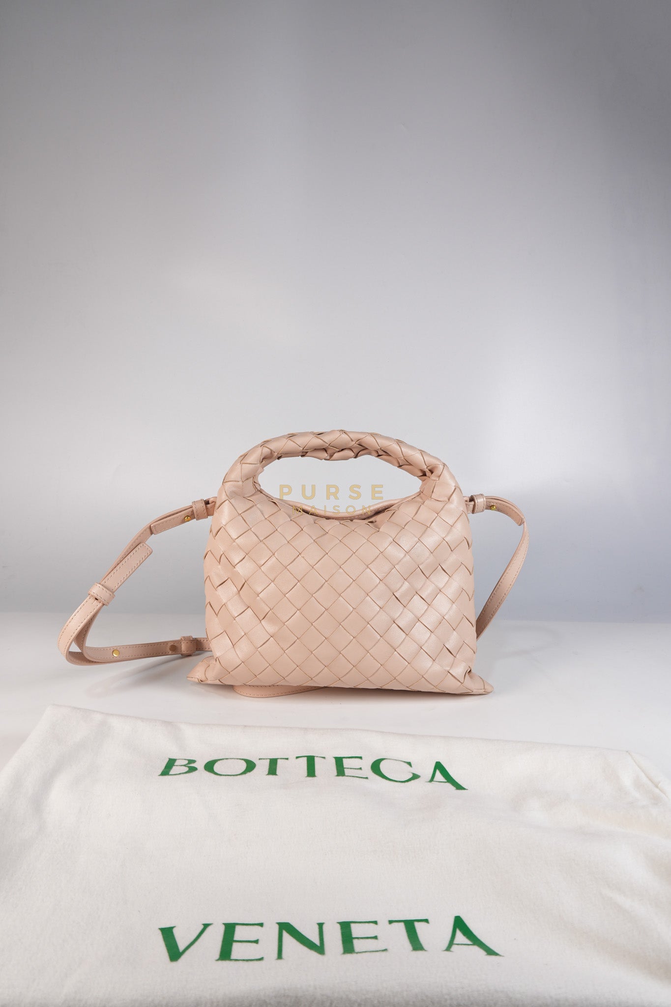 Mini Hop Light Pink Intrecciato Leather Crossbody Bag | Purse Maison Luxury Bags Shop