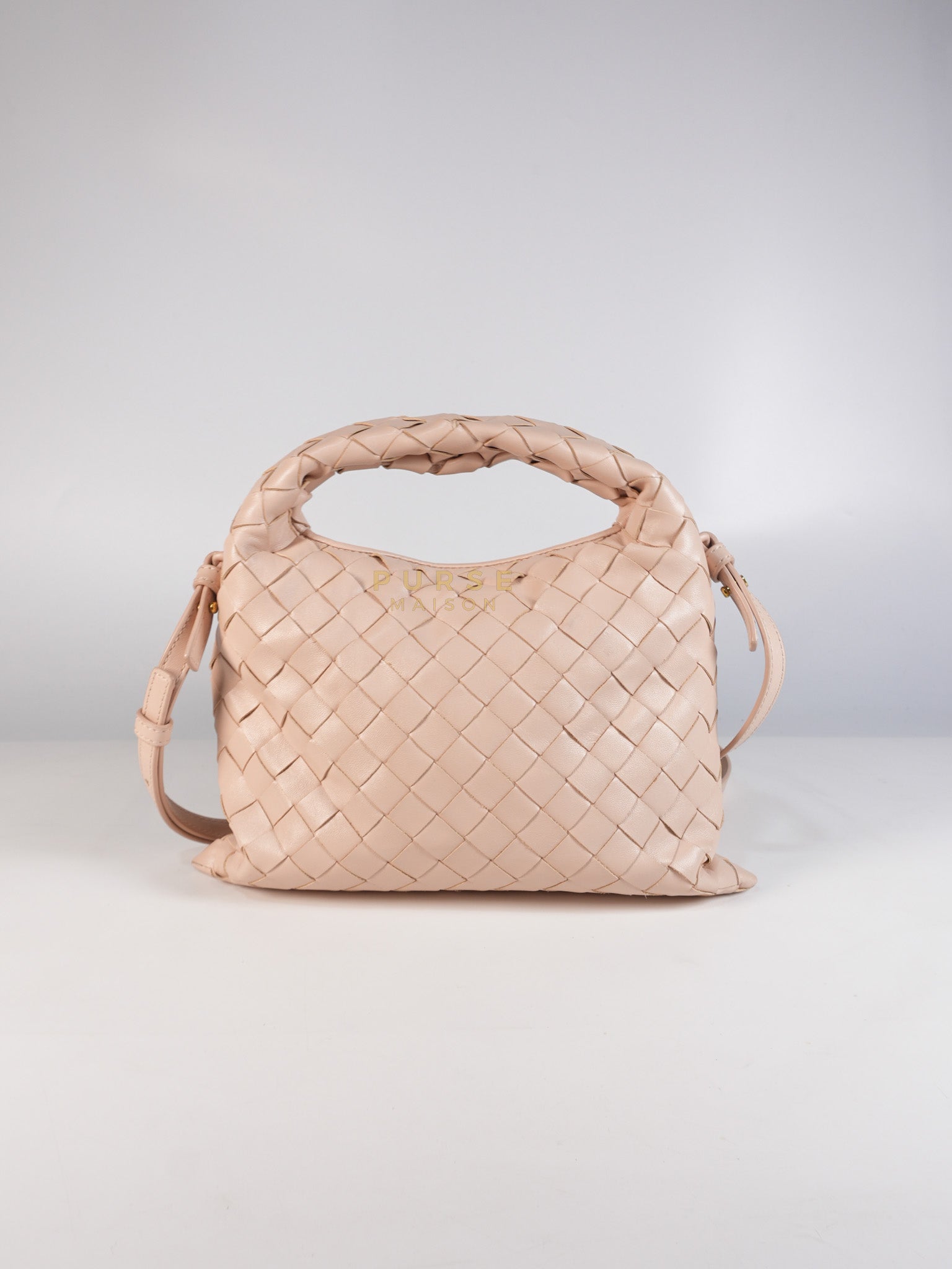 Mini Hop Light Pink Intrecciato Leather Crossbody Bag | Purse Maison Luxury Bags Shop