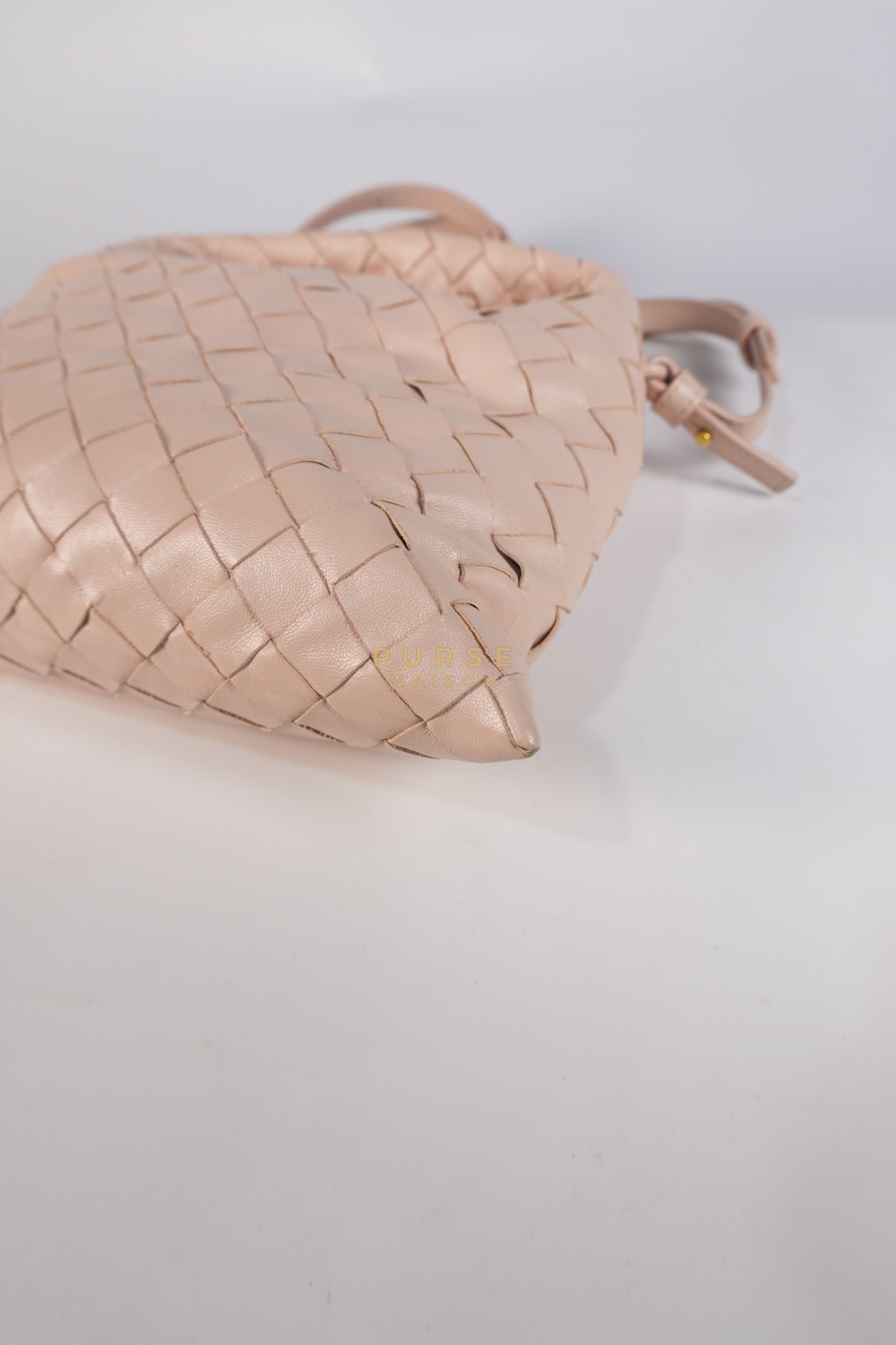 Mini Hop Light Pink Intrecciato Leather Crossbody Bag | Purse Maison Luxury Bags Shop