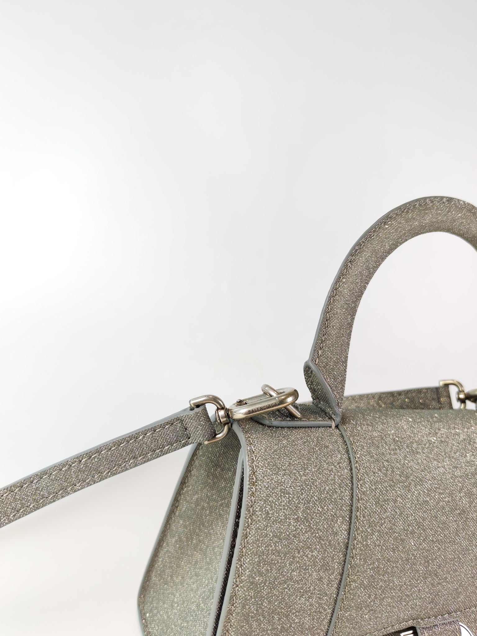 Mini Hourglass in Glitter Silver Shoulder Bag | Purse Maison Luxury Bags Shop