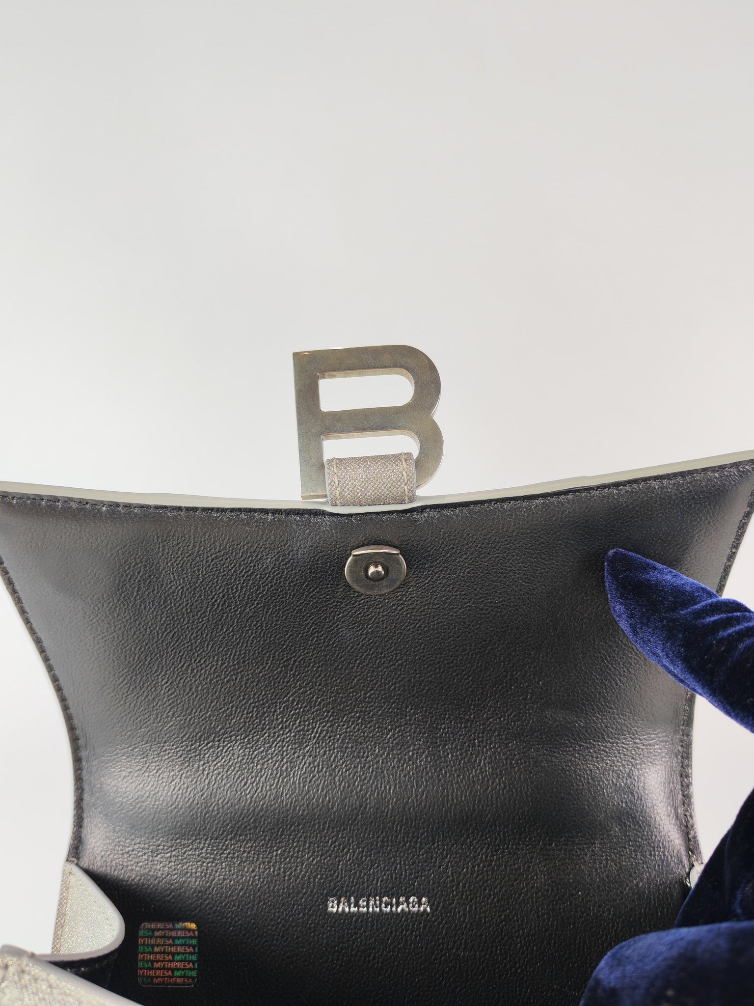 Mini Hourglass in Glitter Silver Shoulder Bag | Purse Maison Luxury Bags Shop