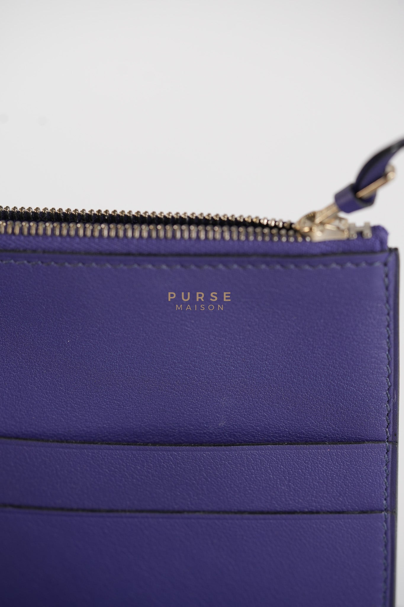 Mini Jige Duo Wallet in Iris Evercolor Leather | Purse Maison Luxury Bags Shop
